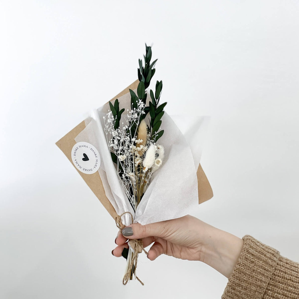 Trockenblumenstrauß Mini Grün Geschenkidee