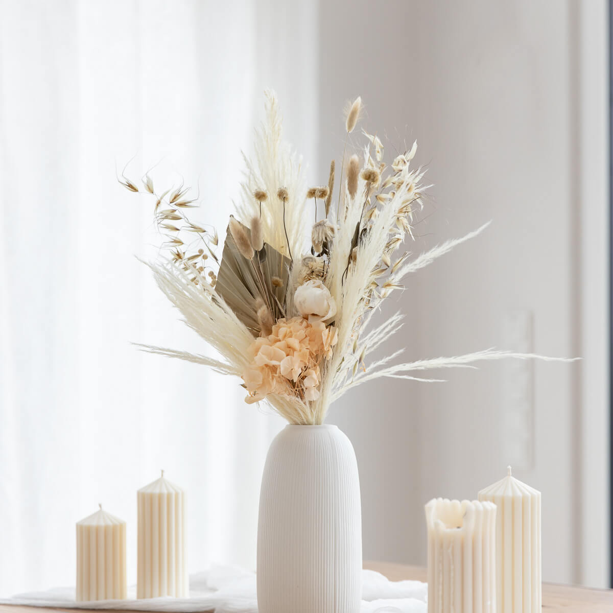 Trockenblumenstrauß Pampasgras peach - Lykke&You GmbH