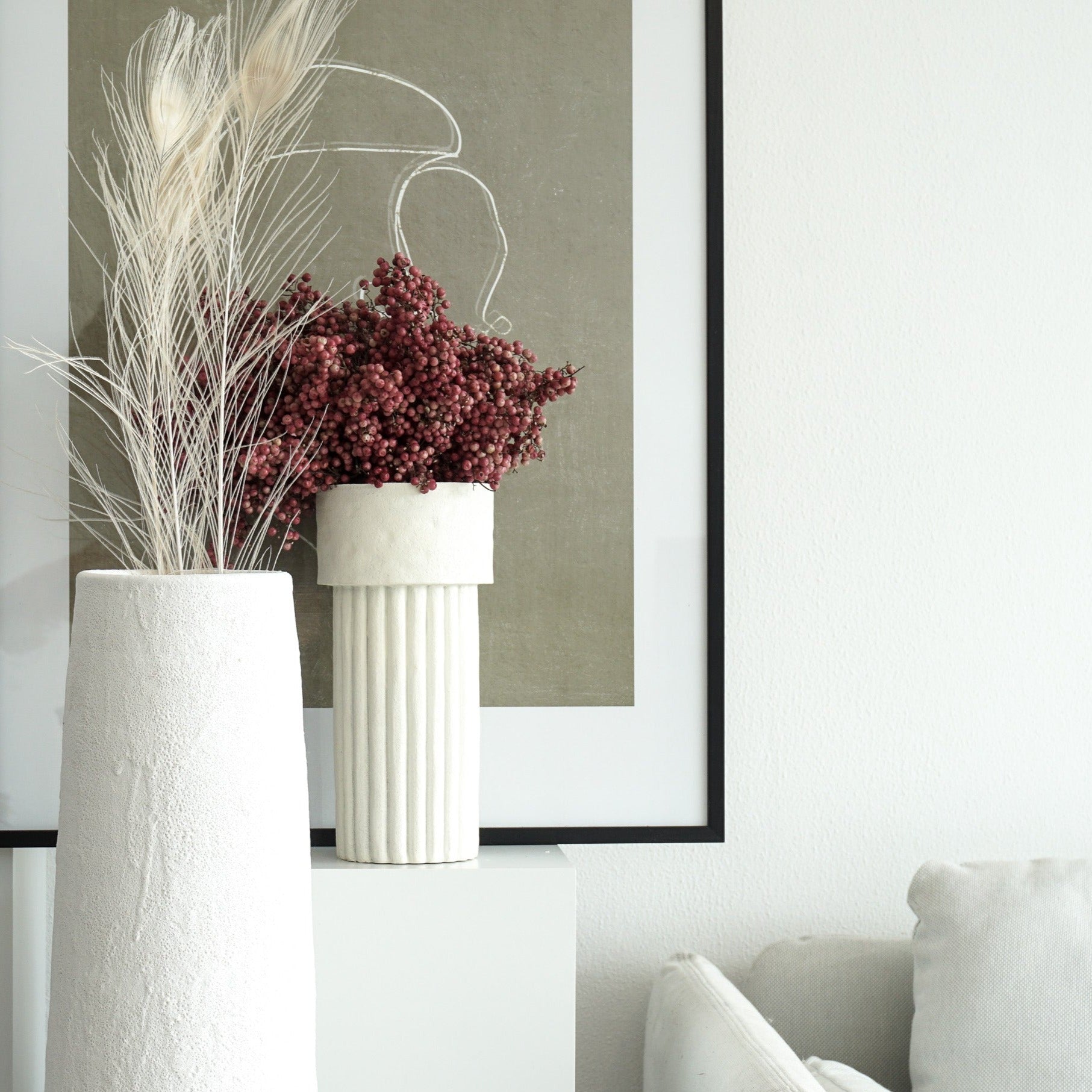 Pfauenfeder I weiß I 70 cm I im 3 Bund - größe: groß