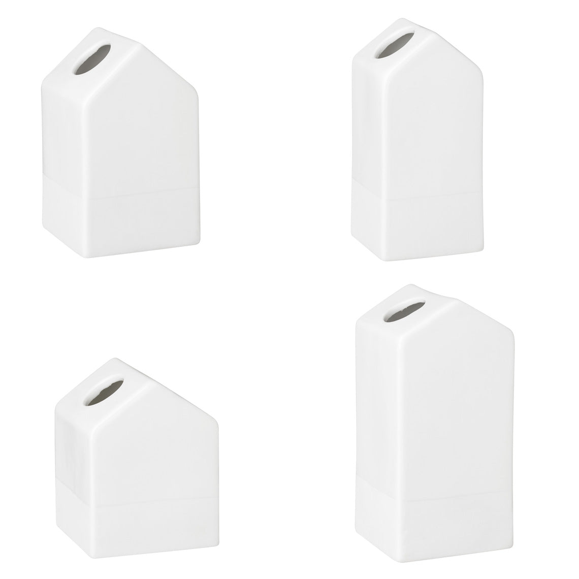 RÄDER Tiny Houses: Set of 4 mini vases - white