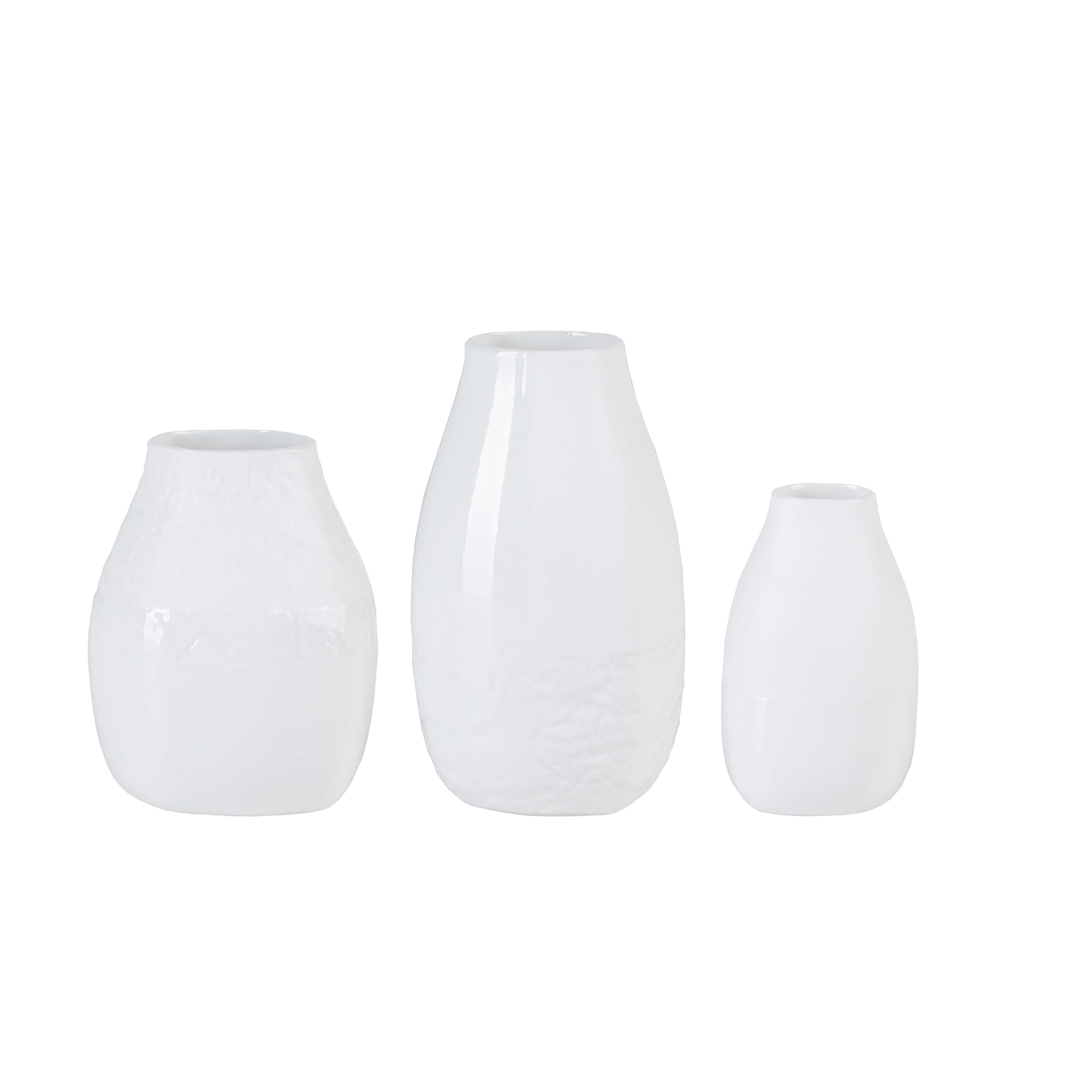 RÄDER free-form vase set made of white porcelain – 3 beautifully shaped vases