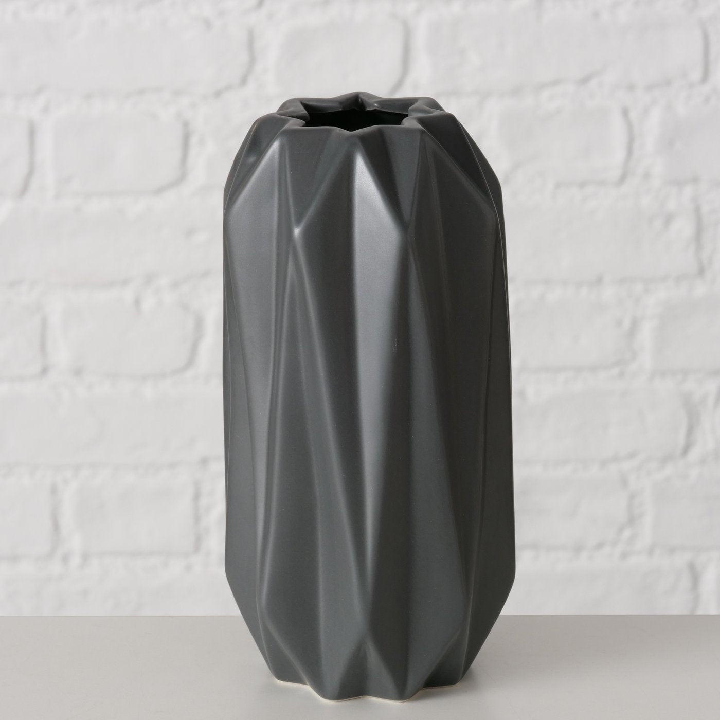 Handcrafted dolomite vase – simple beauty in matte grey