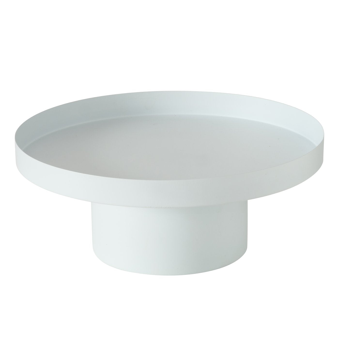 Round metal tray in beige and white – simple elegance with a matte finish