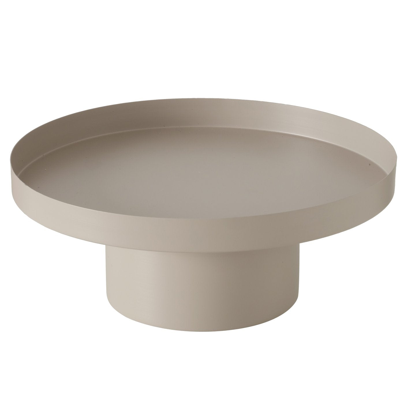 Round metal tray in beige and white – simple elegance with a matte finish