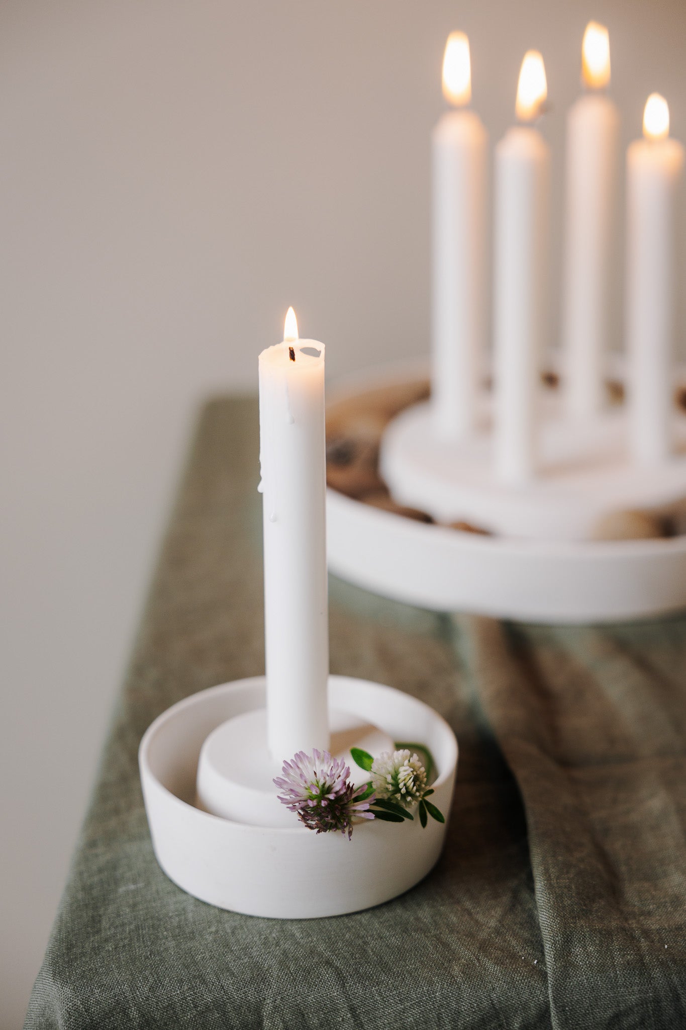 VALLTORP Candlestick white Small