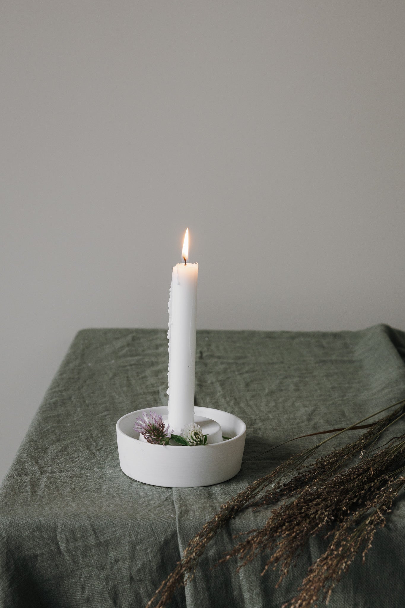 VALLTORP Candlestick white Small