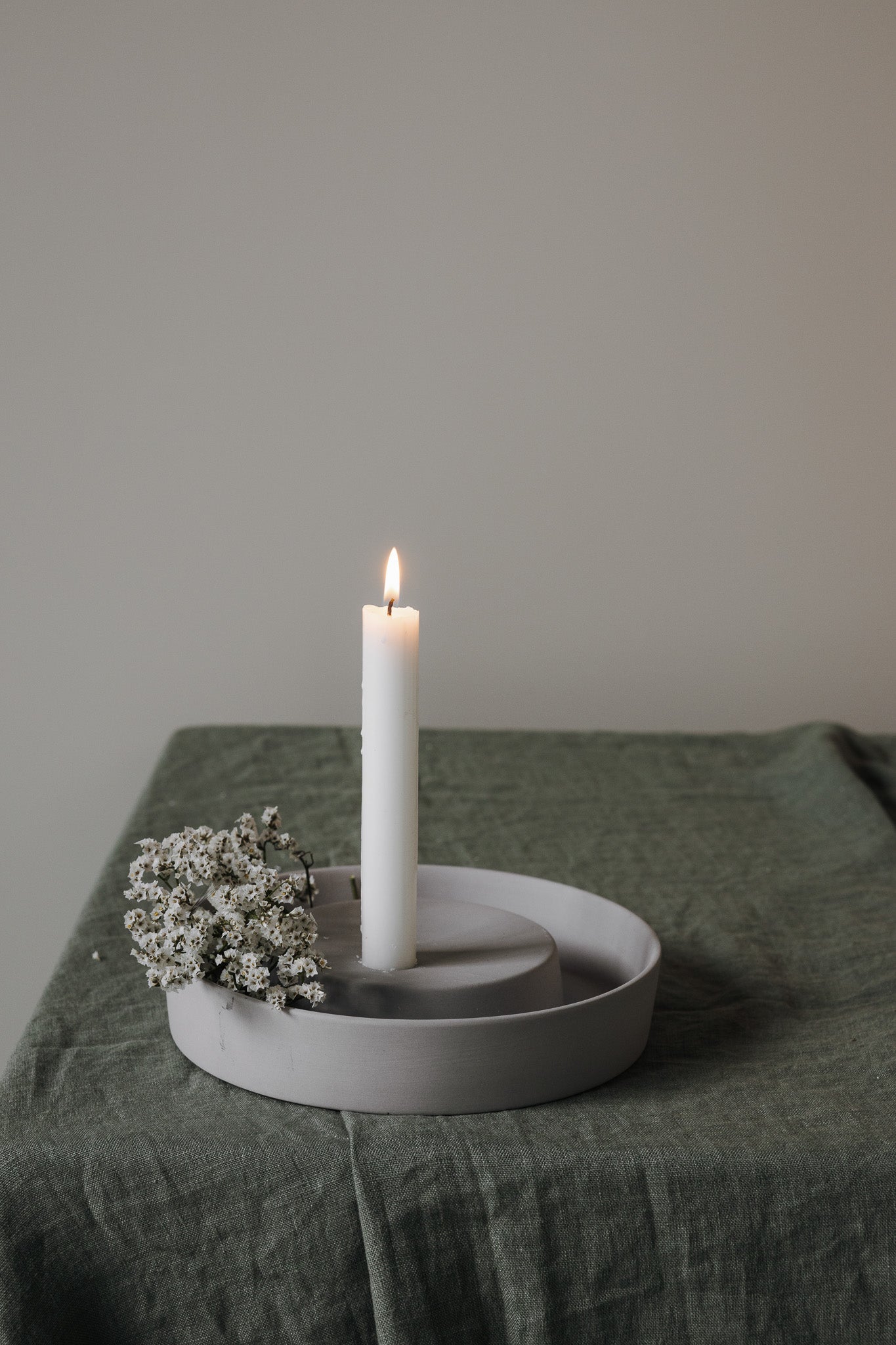 VALLTORP candle holder grey Large