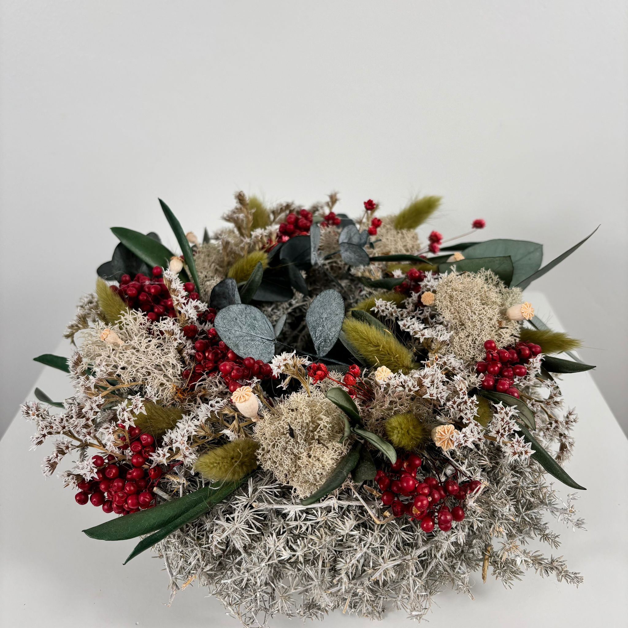 Advent wreath Asparagus gray classic mini