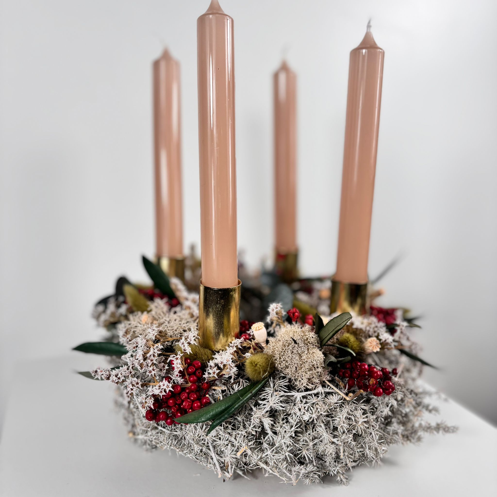 Advent wreath Asparagus gray classic mini