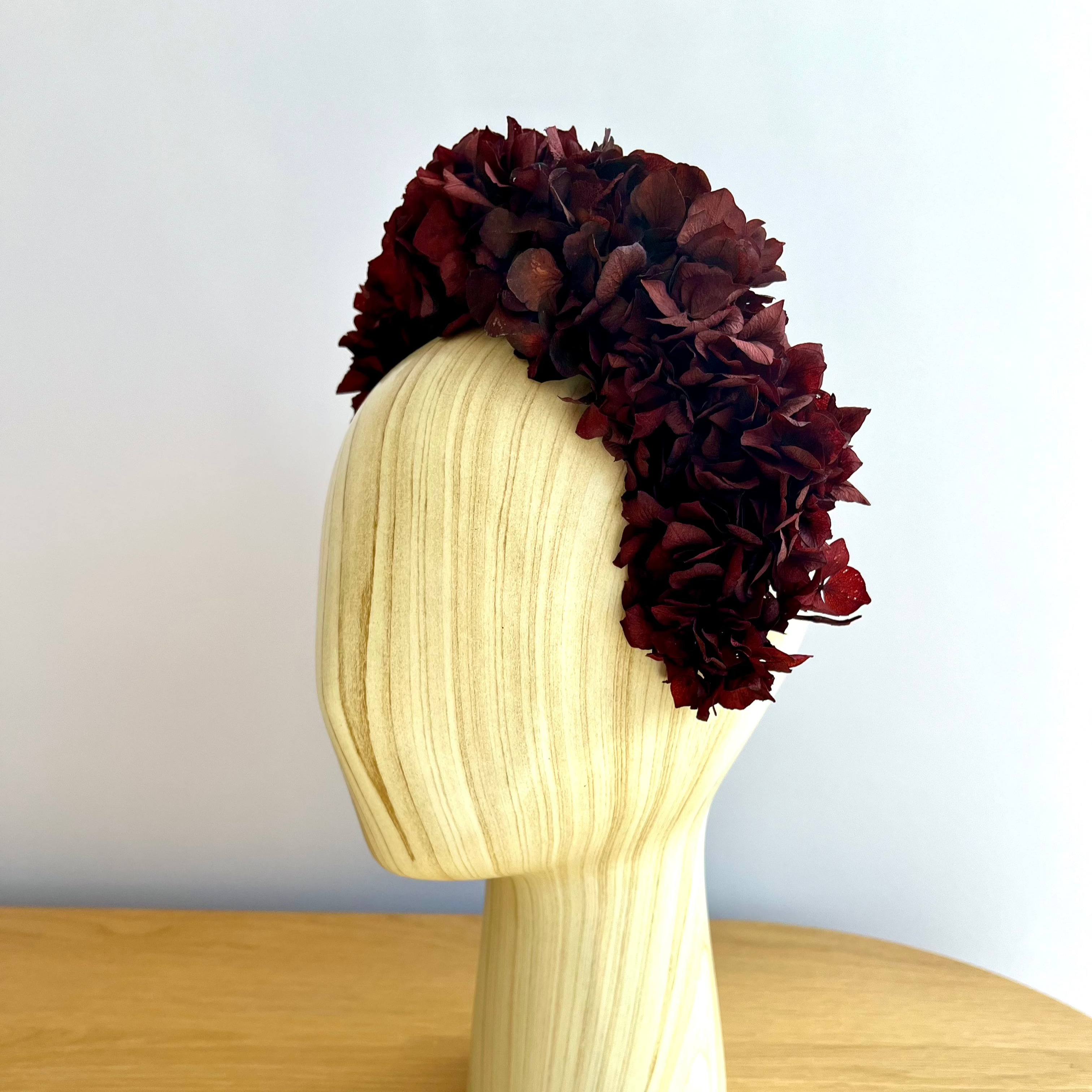 Headband Dried Flowers Hydrangea Red