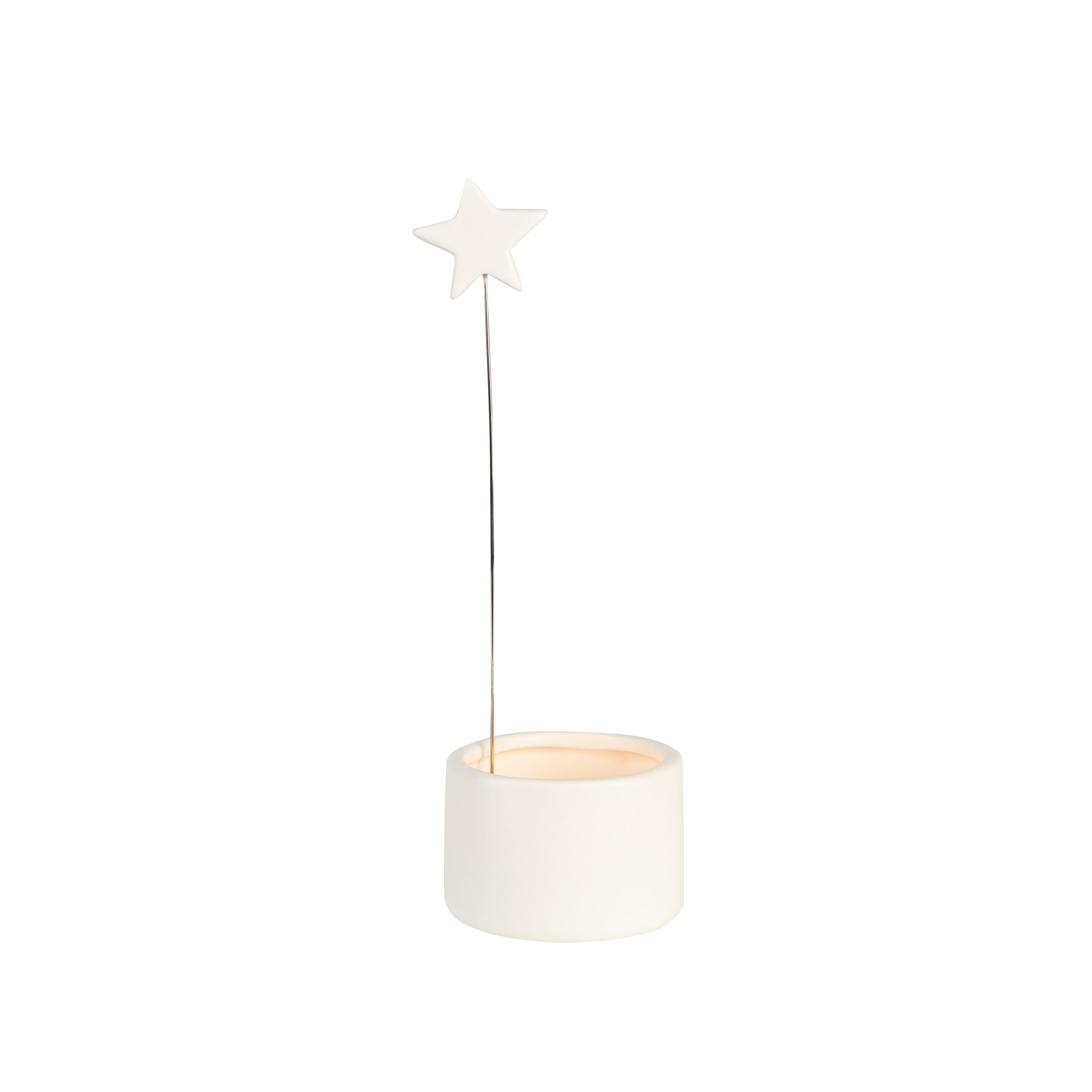 RÄDER tealight holder “Wishlight” star – magical atmosphere made of white porcelain