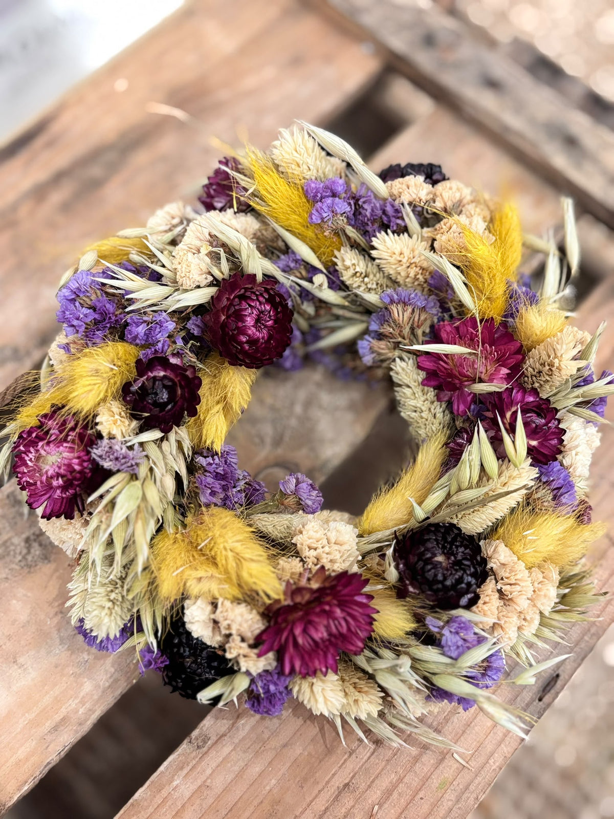 Abby Herbstkranz – Trockenblumenkranz in warmen Farben