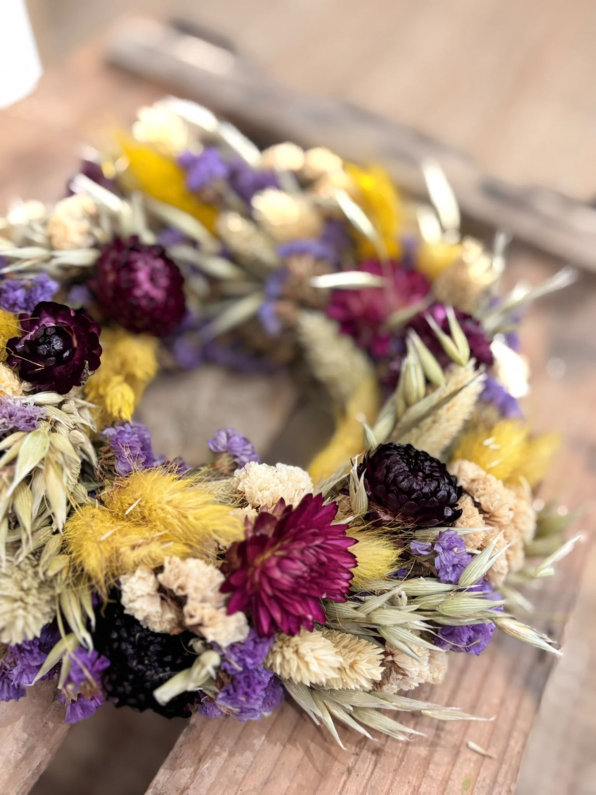 Abby Herbstkranz – Trockenblumenkranz in warmen Farben