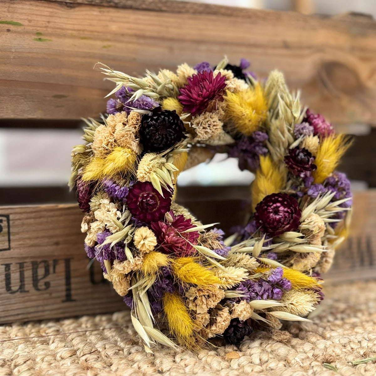 Abby Herbstkranz – Trockenblumenkranz in warmen Farben
