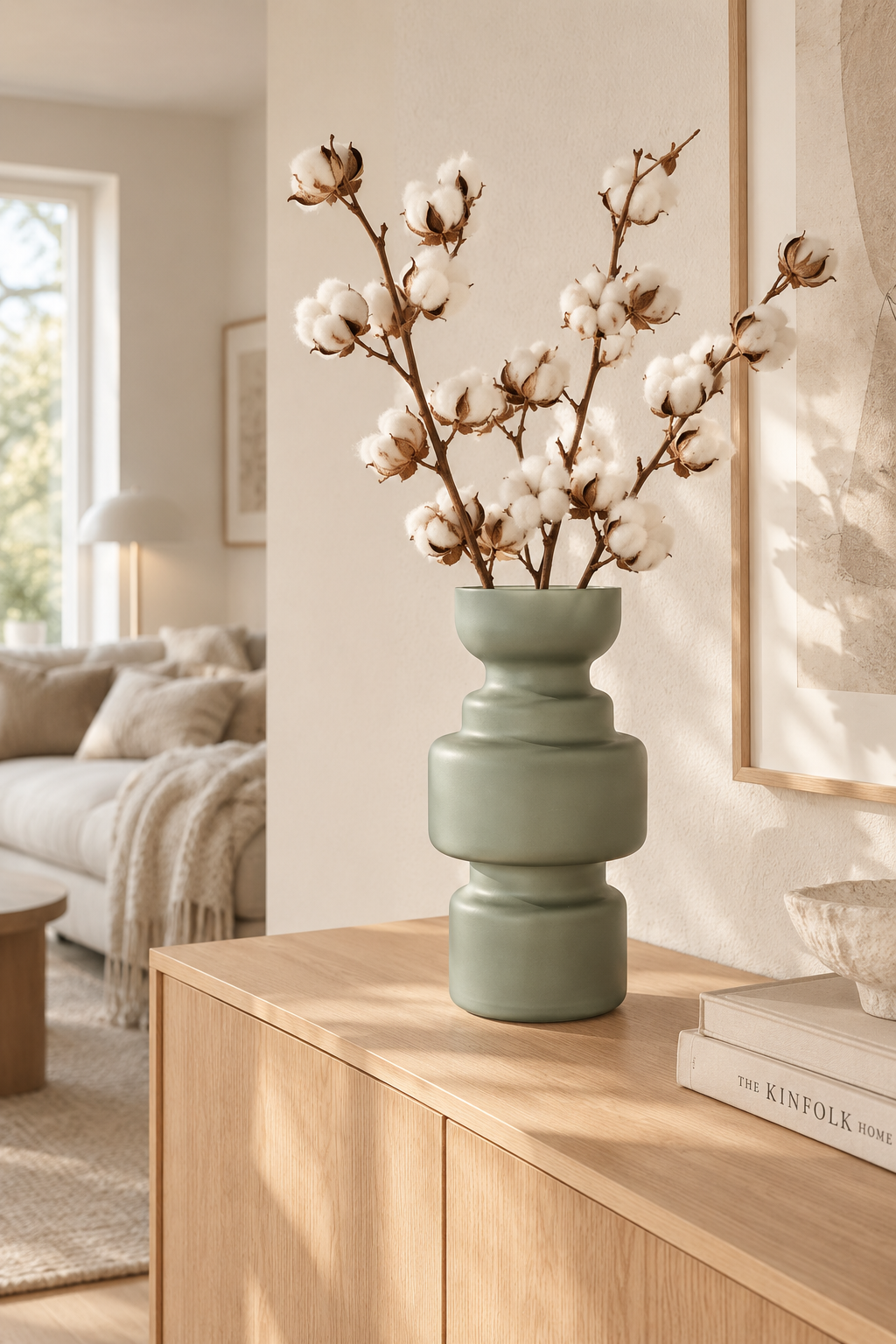 Bodena Vase - mattes Klas in grün