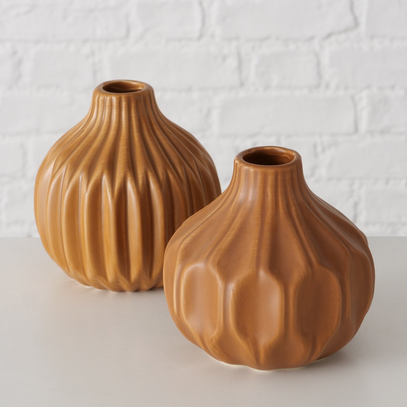 Vase Lenja - 2er Set braun - Lykke&You GmbH