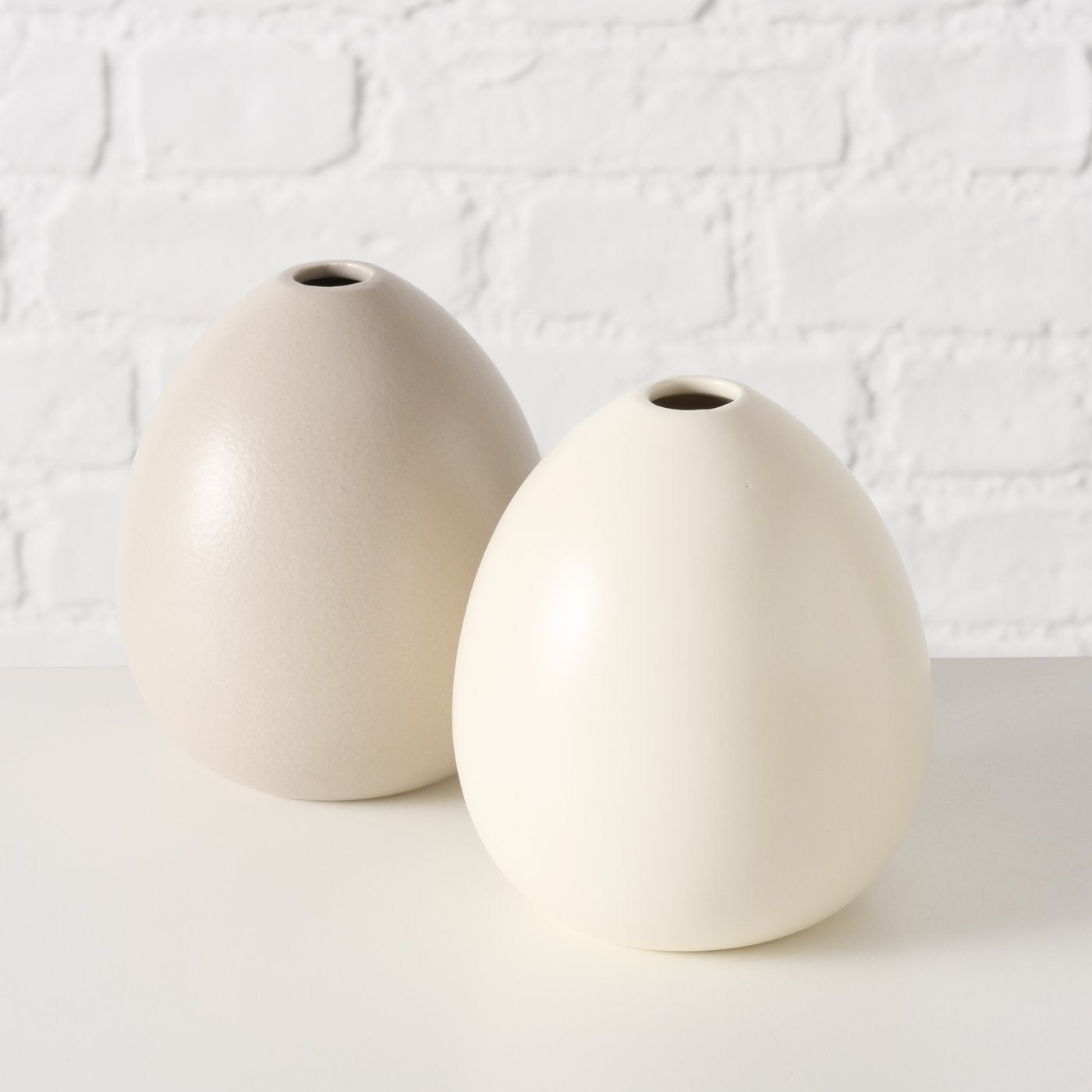 Vase Rikke - 2er Set weiß beige - Lykke&You GmbH
