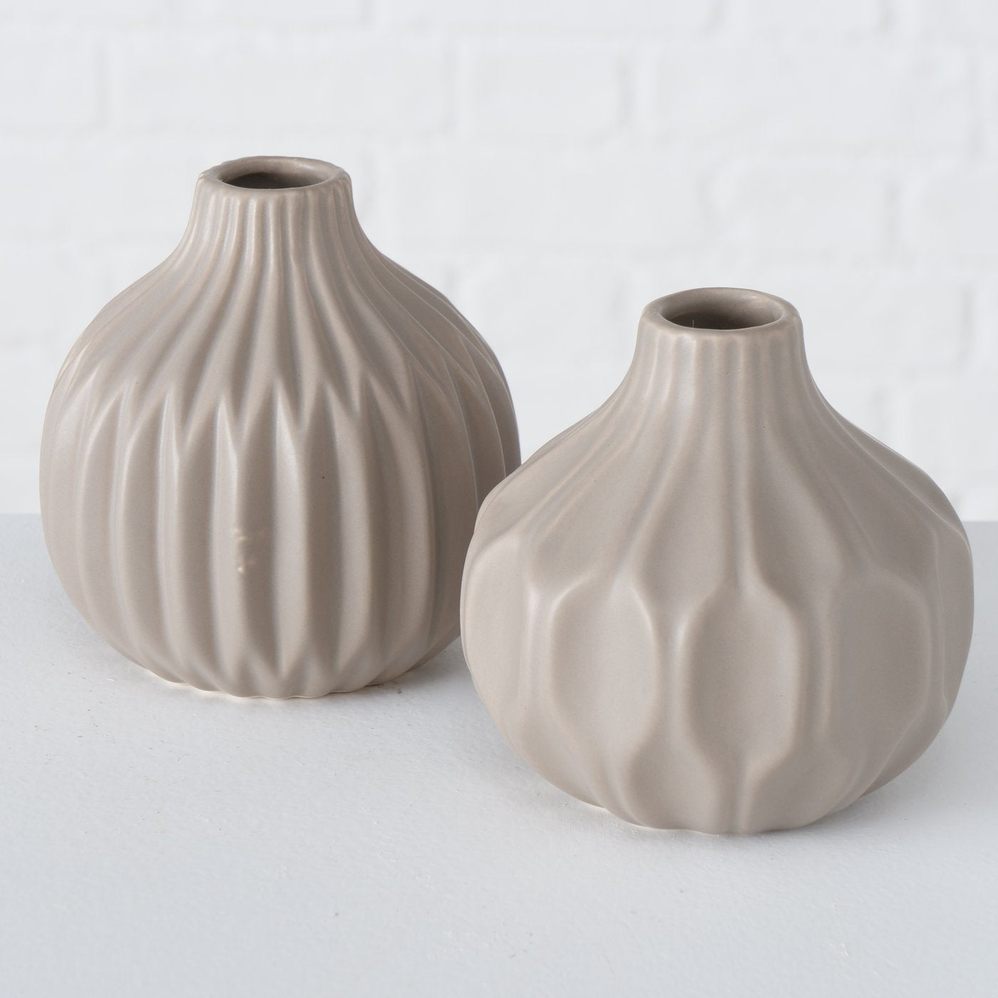 Vase Lenja - 2er Set beige - Lykke&You GmbH