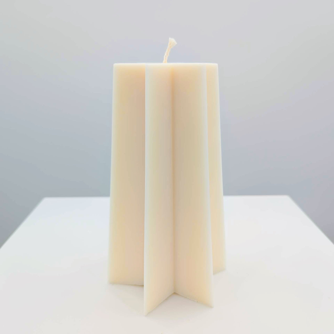 Cremeweiße Kerze Starlight aus 100% Rapswachs - 17 cm x 10 cm
