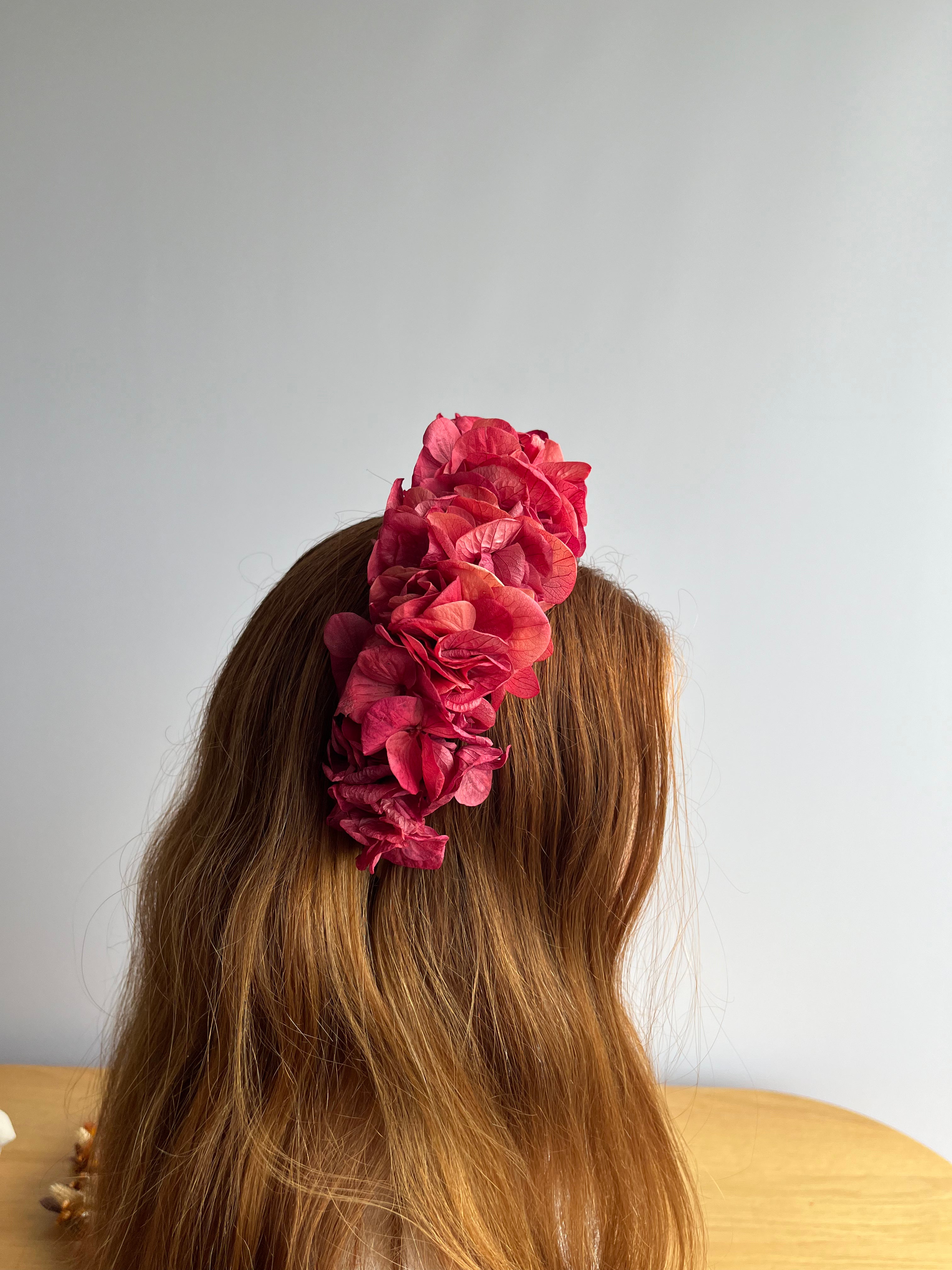 Headband Dried Flowers Hydrangea Pink