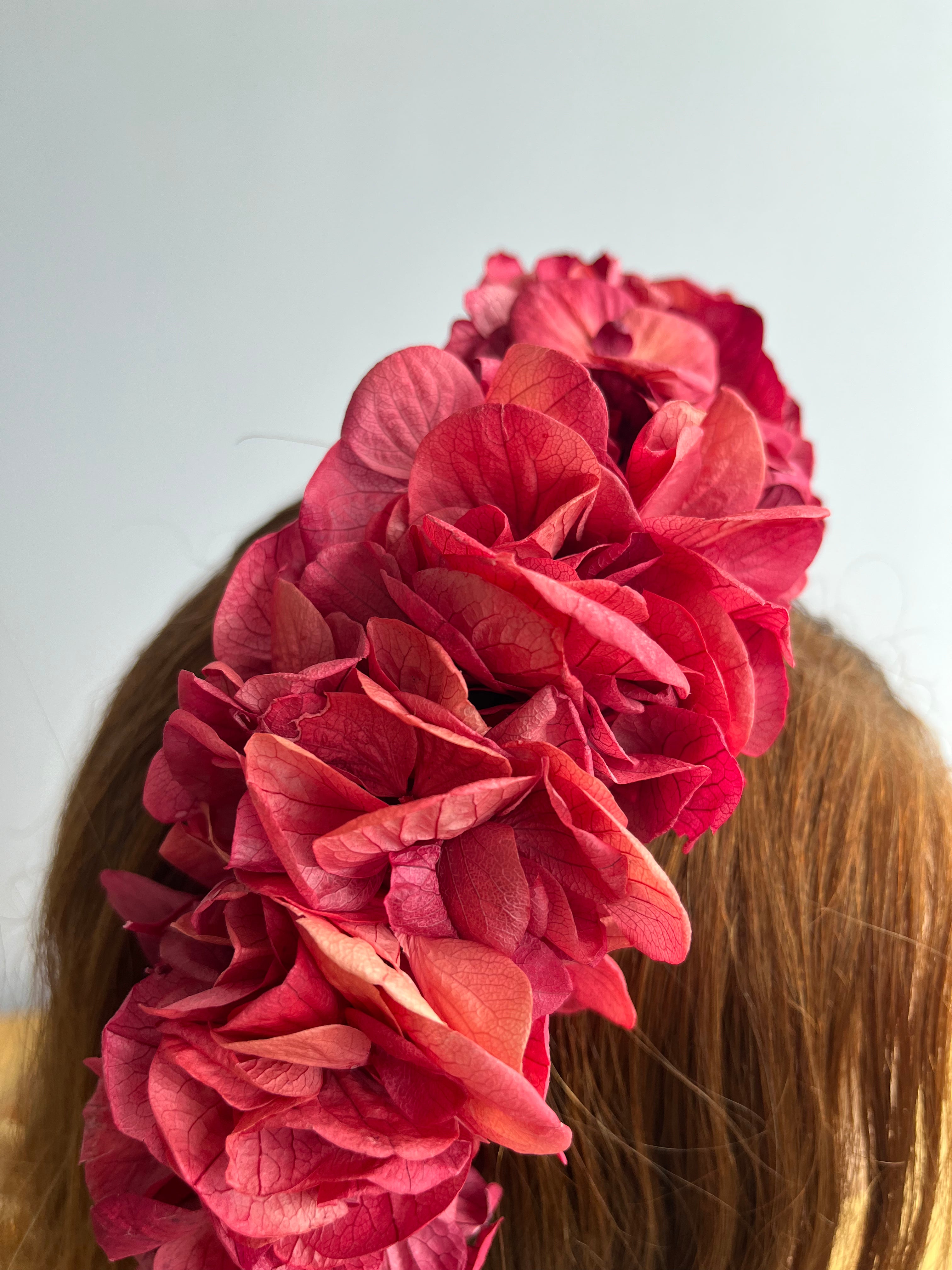 Headband Dried Flowers Hydrangea Pink