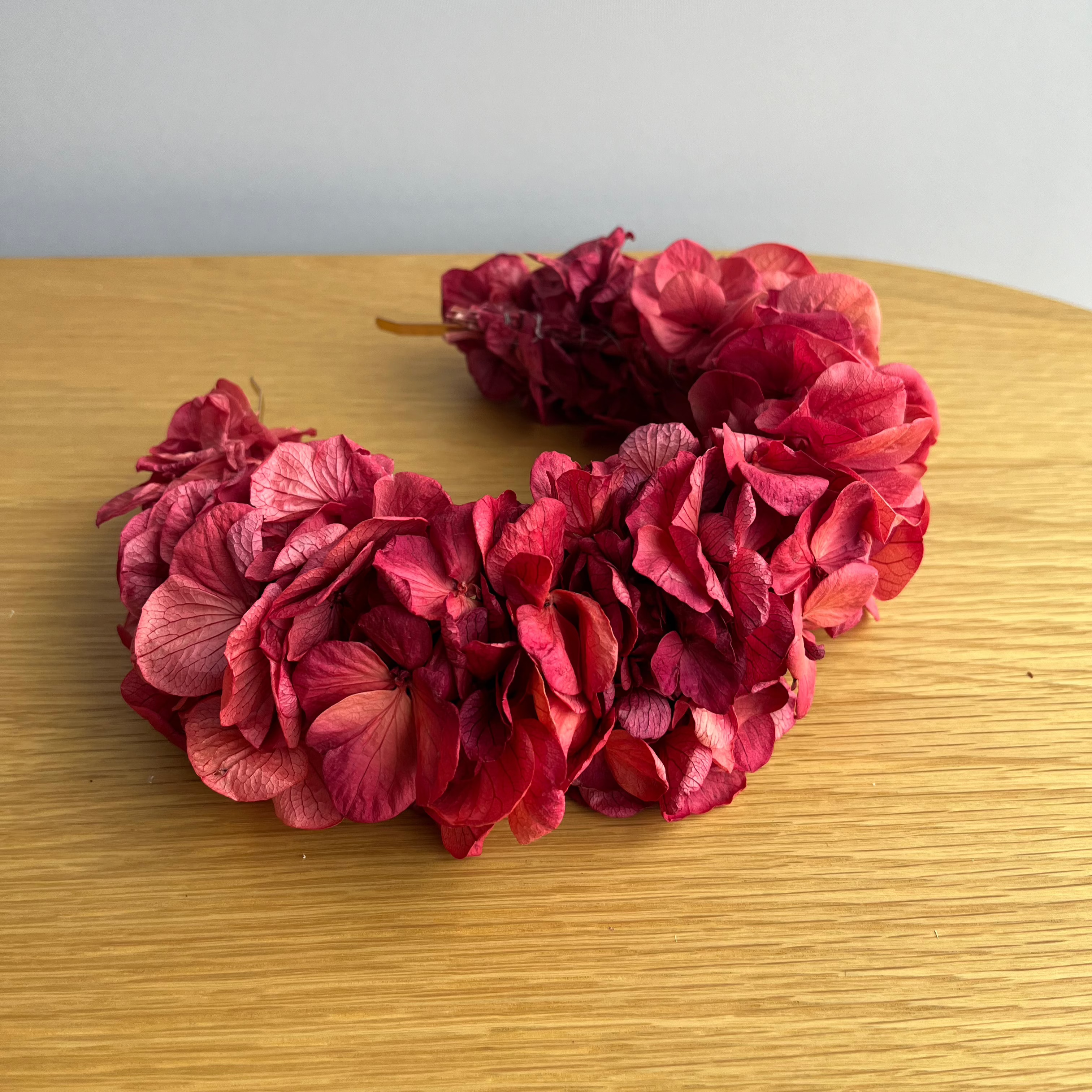 Headband Dried Flowers Hydrangea Pink