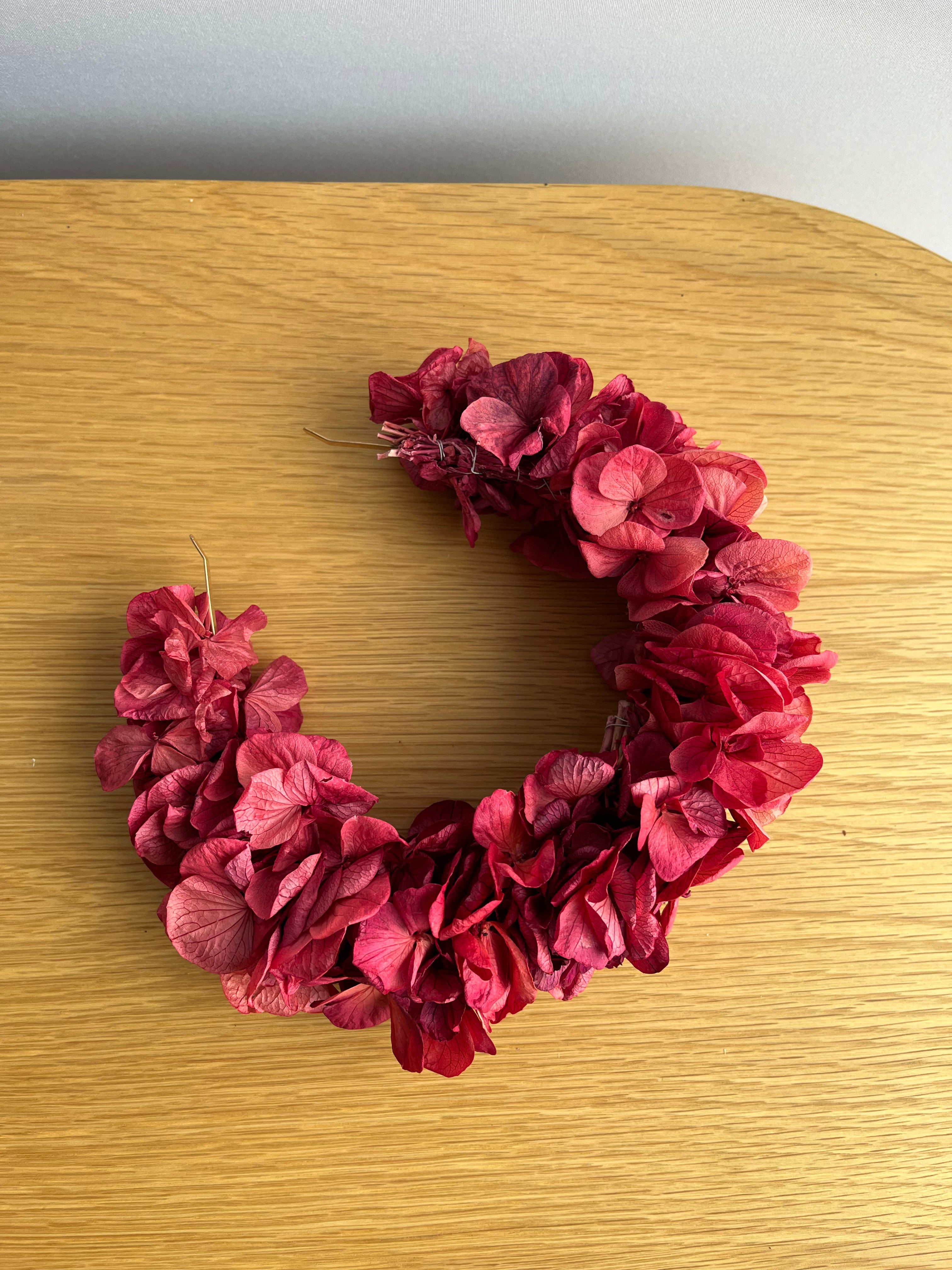 Headband Dried Flowers Hydrangea Pink