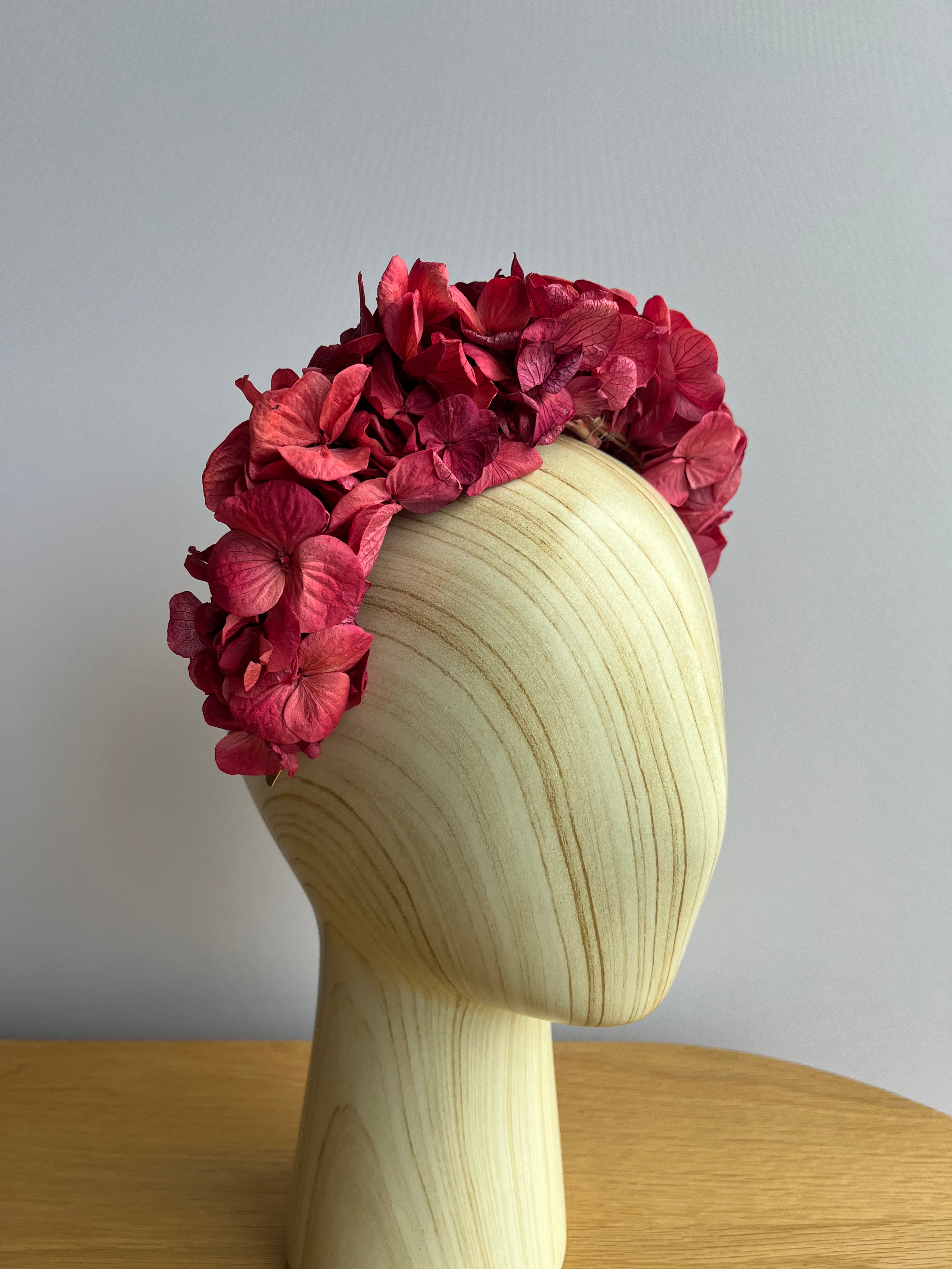 Headband Dried Flowers Hydrangea Pink