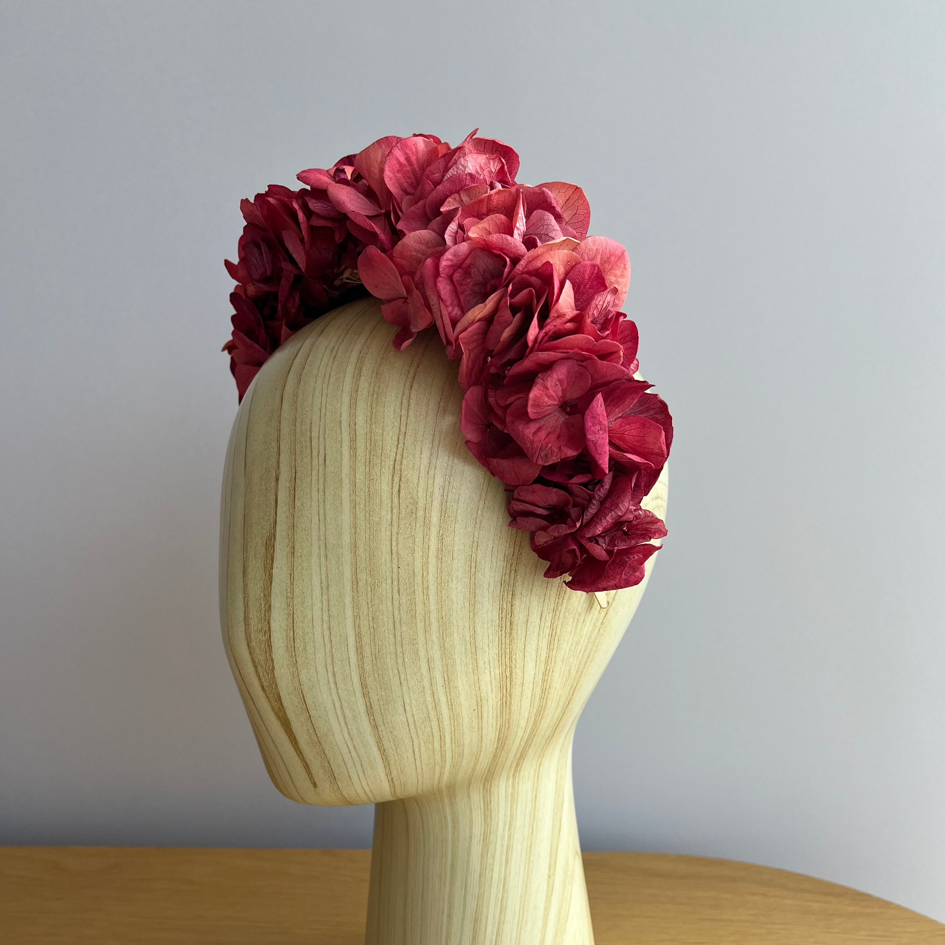 Headband Dried Flowers Hydrangea Pink