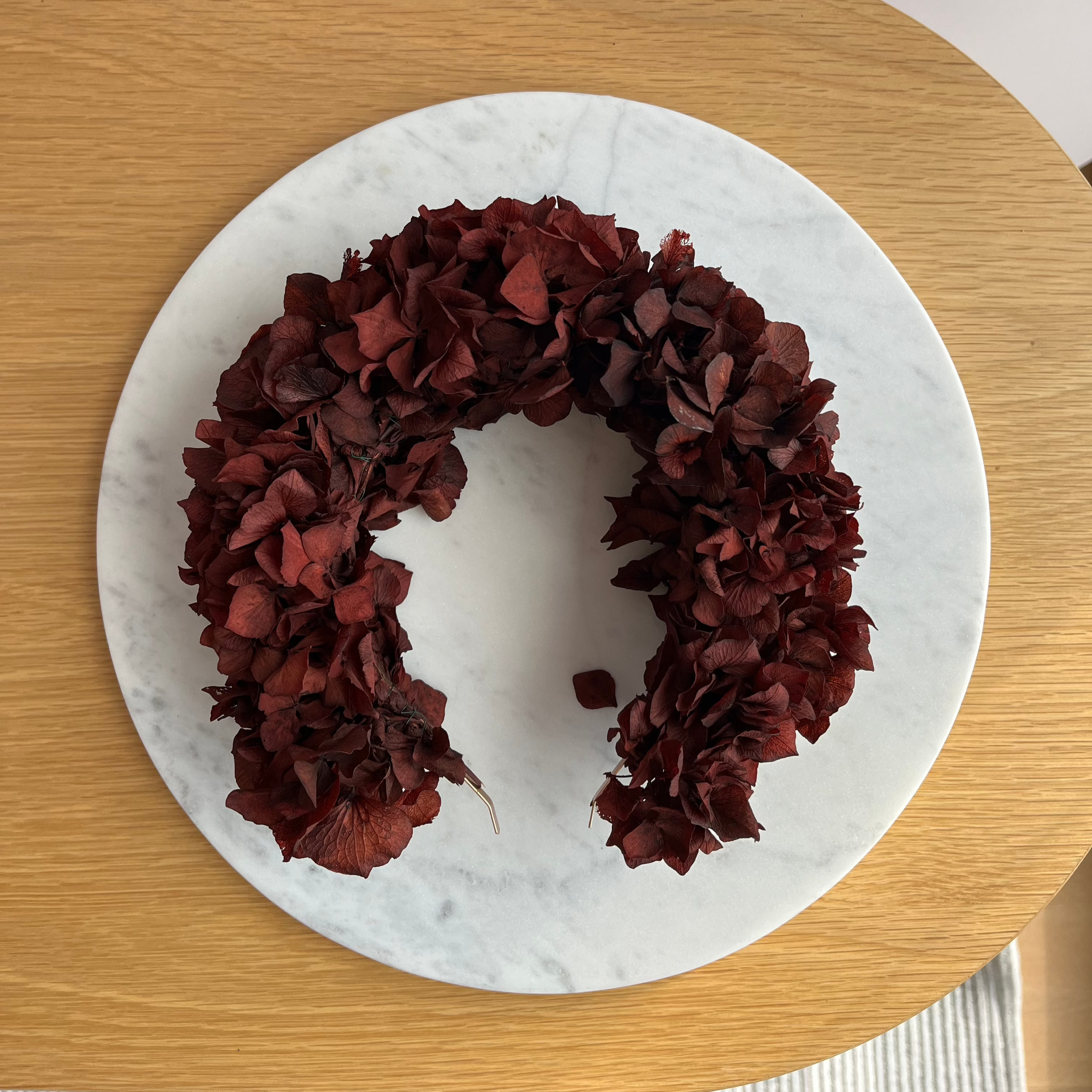 Headband Dried Flowers Hydrangea Red