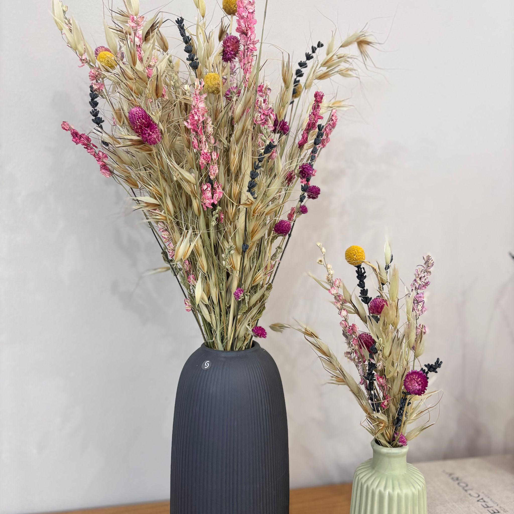 Wiesenglück - Natürlicher Trockenblumenstrauß in beige-rosa