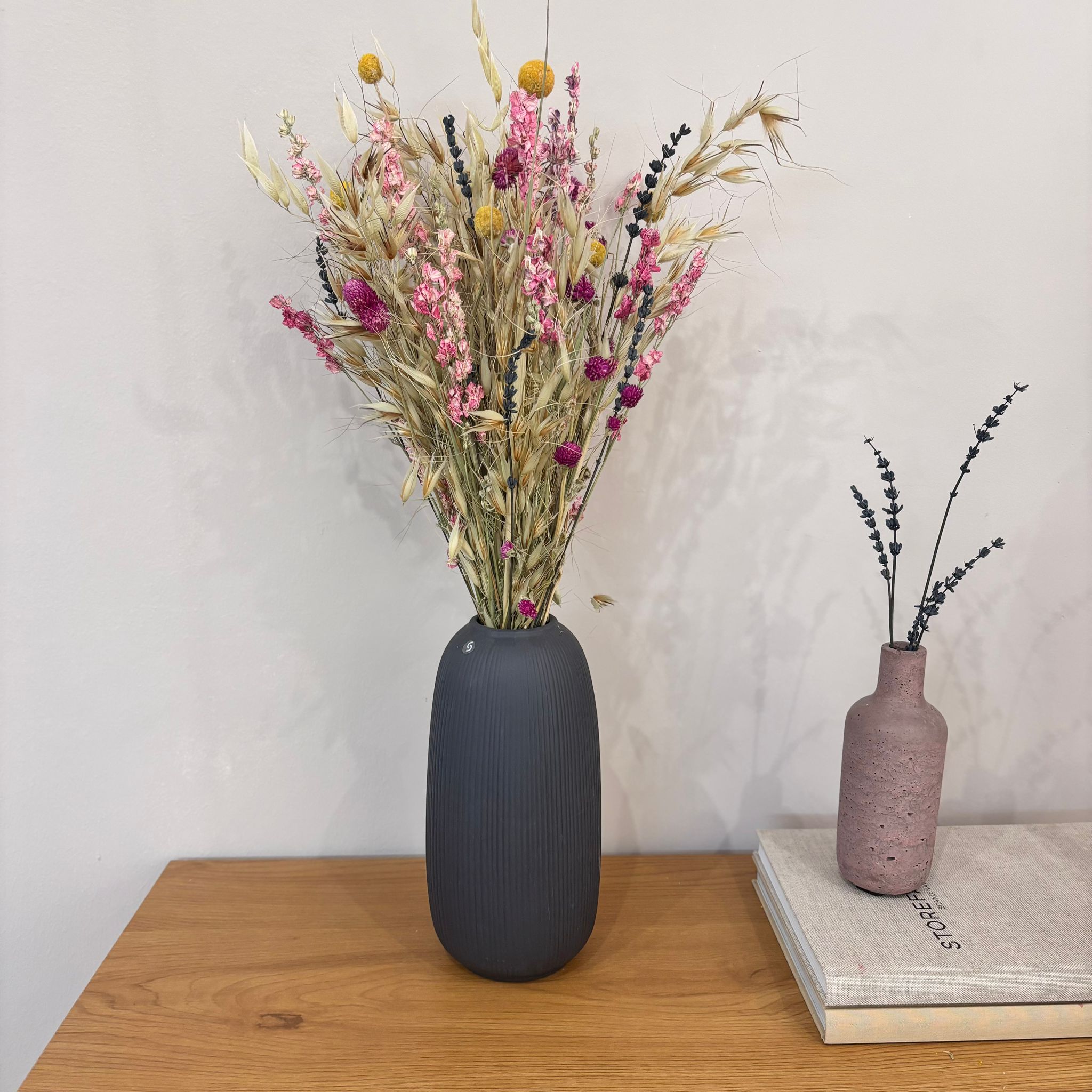 Wiesenglück - Natürlicher Trockenblumenstrauß in beige-rosa