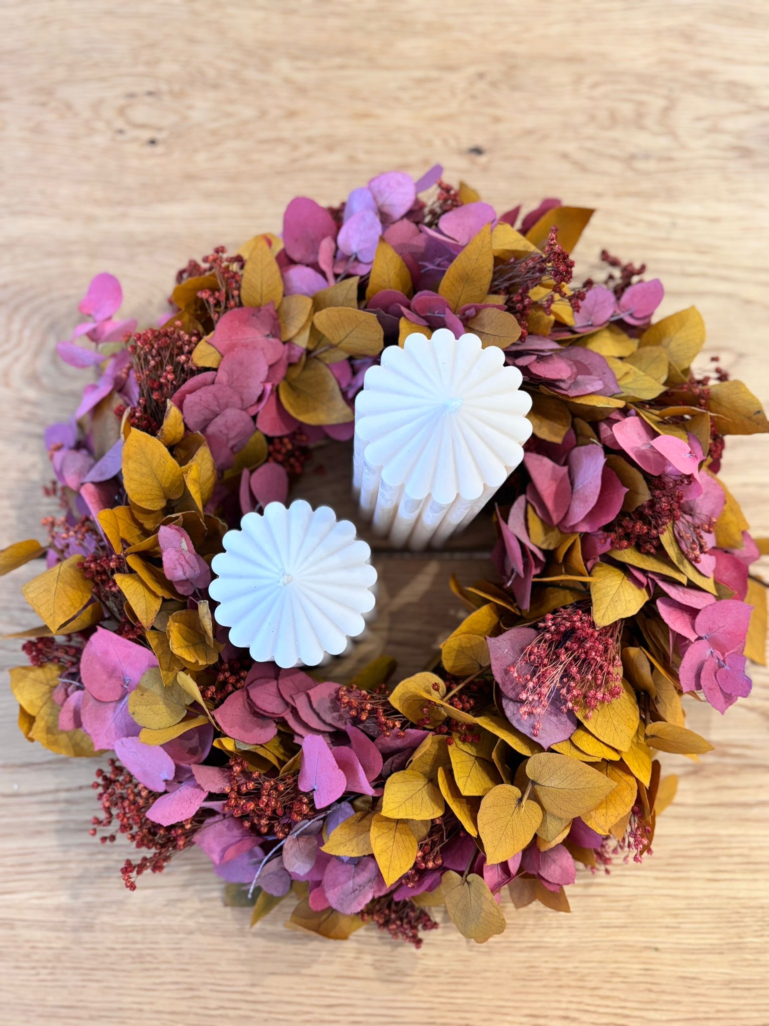 Herbsttraum - Trockenblumenkranz in warmen tönen - Lykke&You GmbH