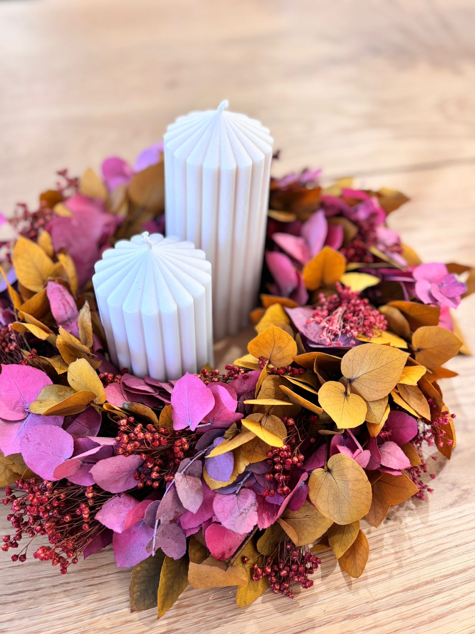 Herbsttraum - Trockenblumenkranz in warmen tönen - Lykke&You GmbH