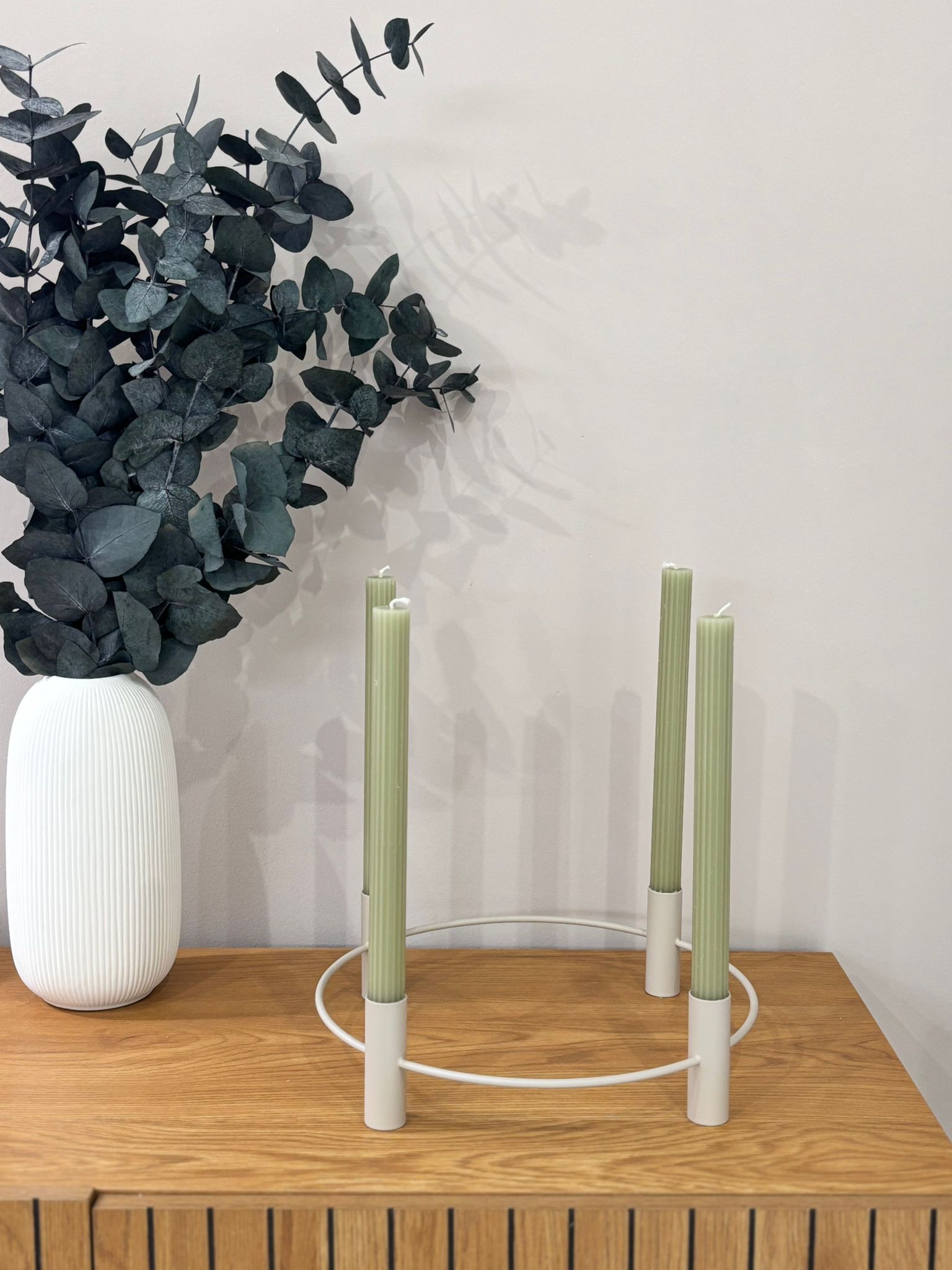 Kerzenkranz für 4 Kerzen - metall beige - Lykke&You GmbH