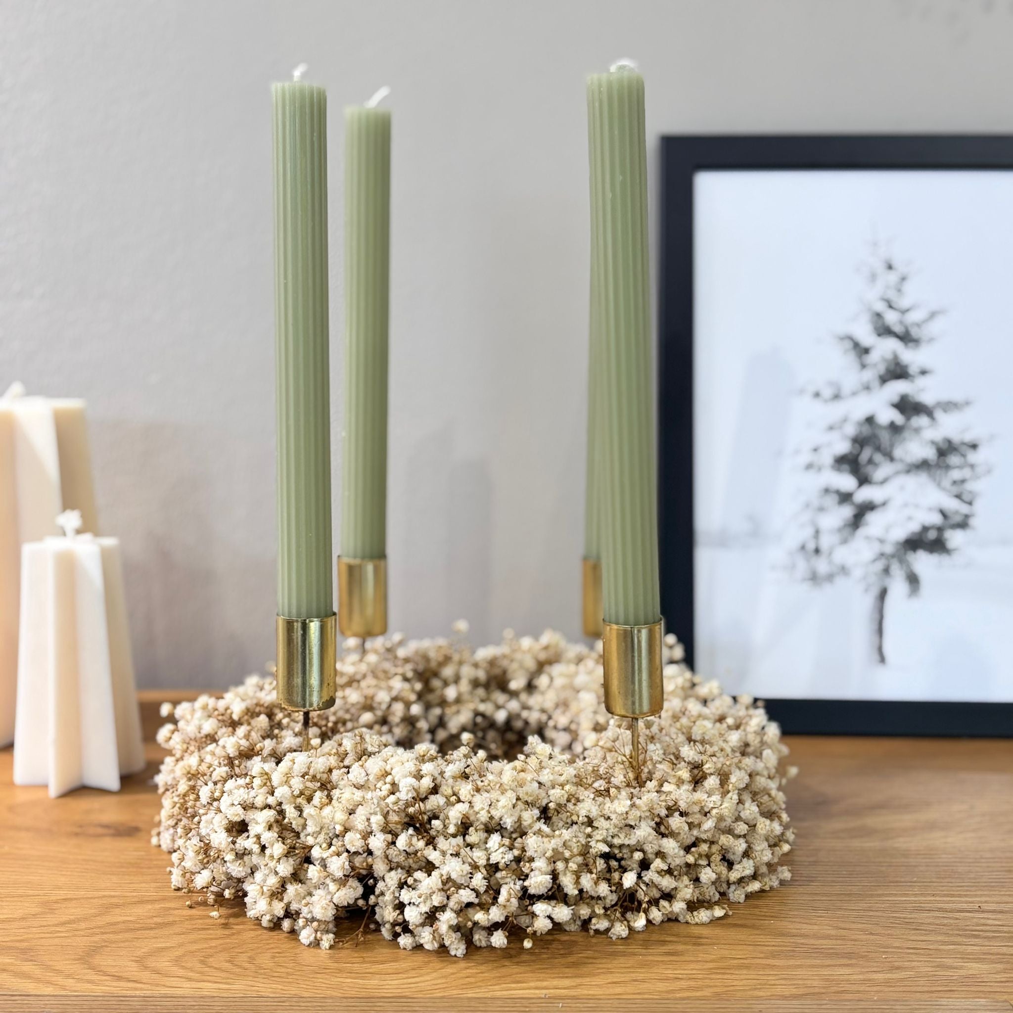 Adventskranz "Schneeflockenzauber" in weiss