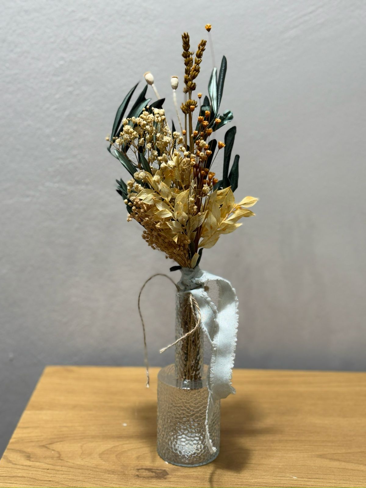 Trockenblumen Mini Strauß Olive Lavendel apricot - Outlet