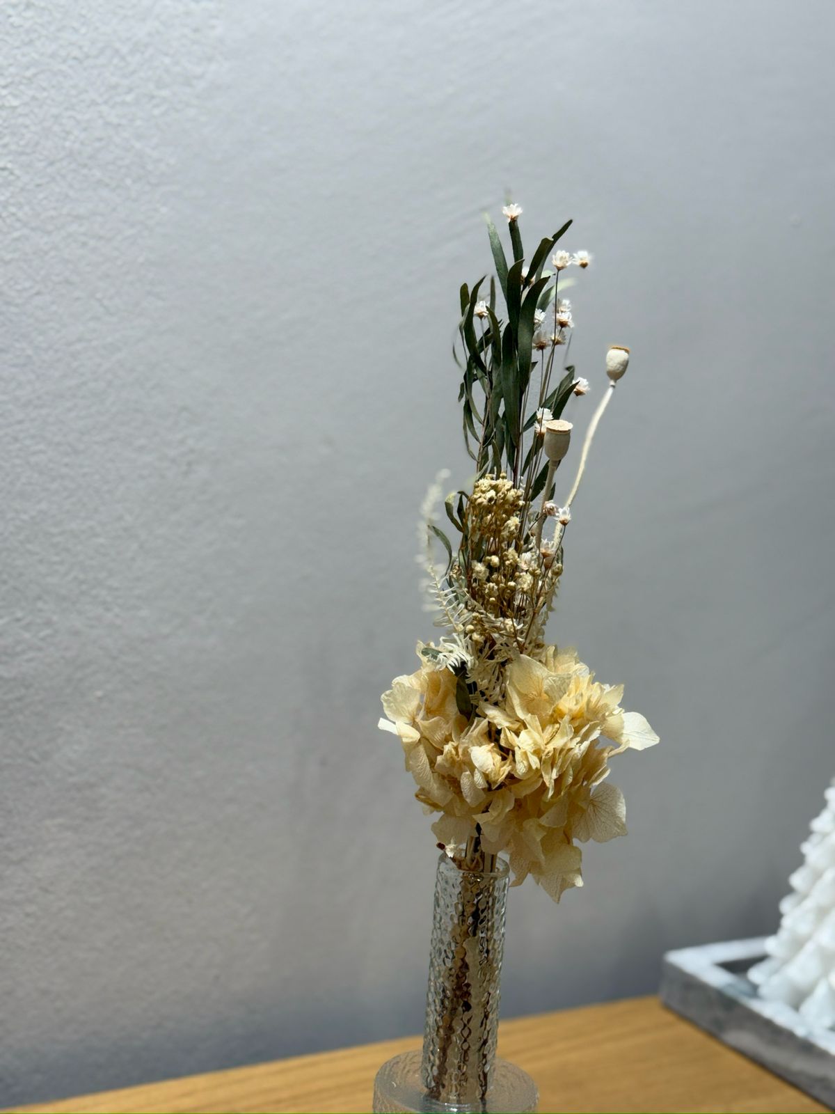 Trockenblumen Mini Strauß apricot mit Hortensie - Outlet