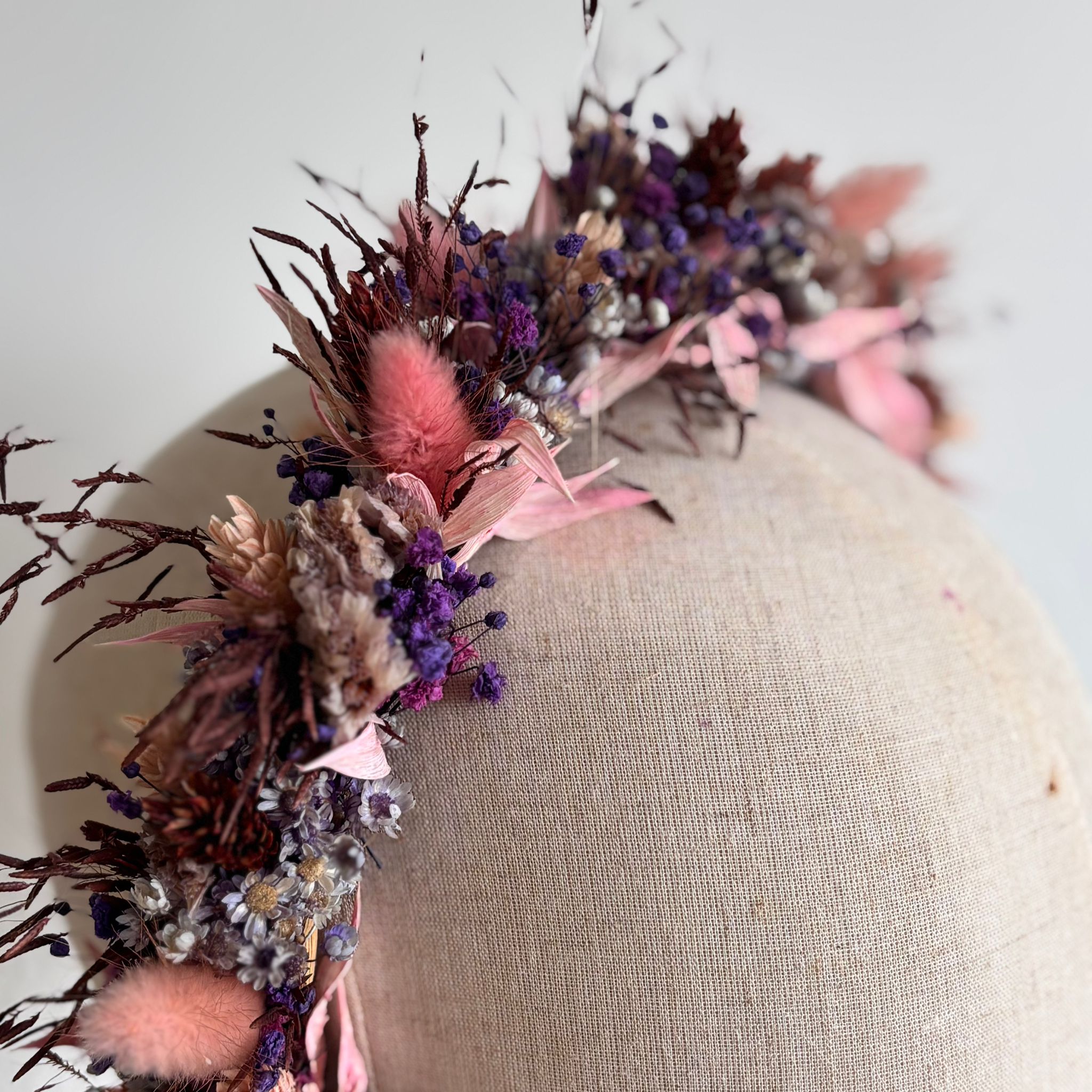 Haarreif Trockenblumen Rosa - Outlet