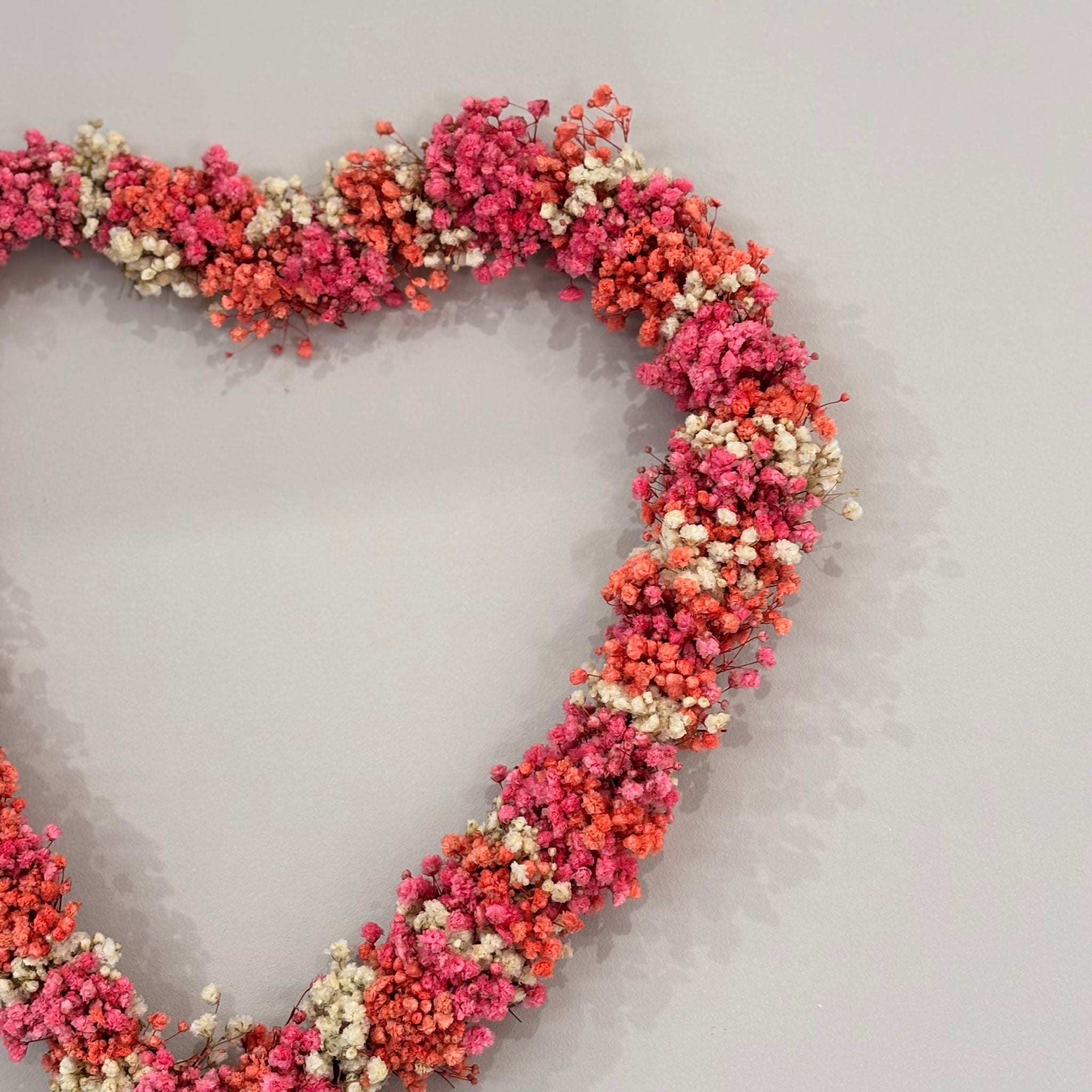 Blütenherz Trockenblumenkranz- orange, pink weiß