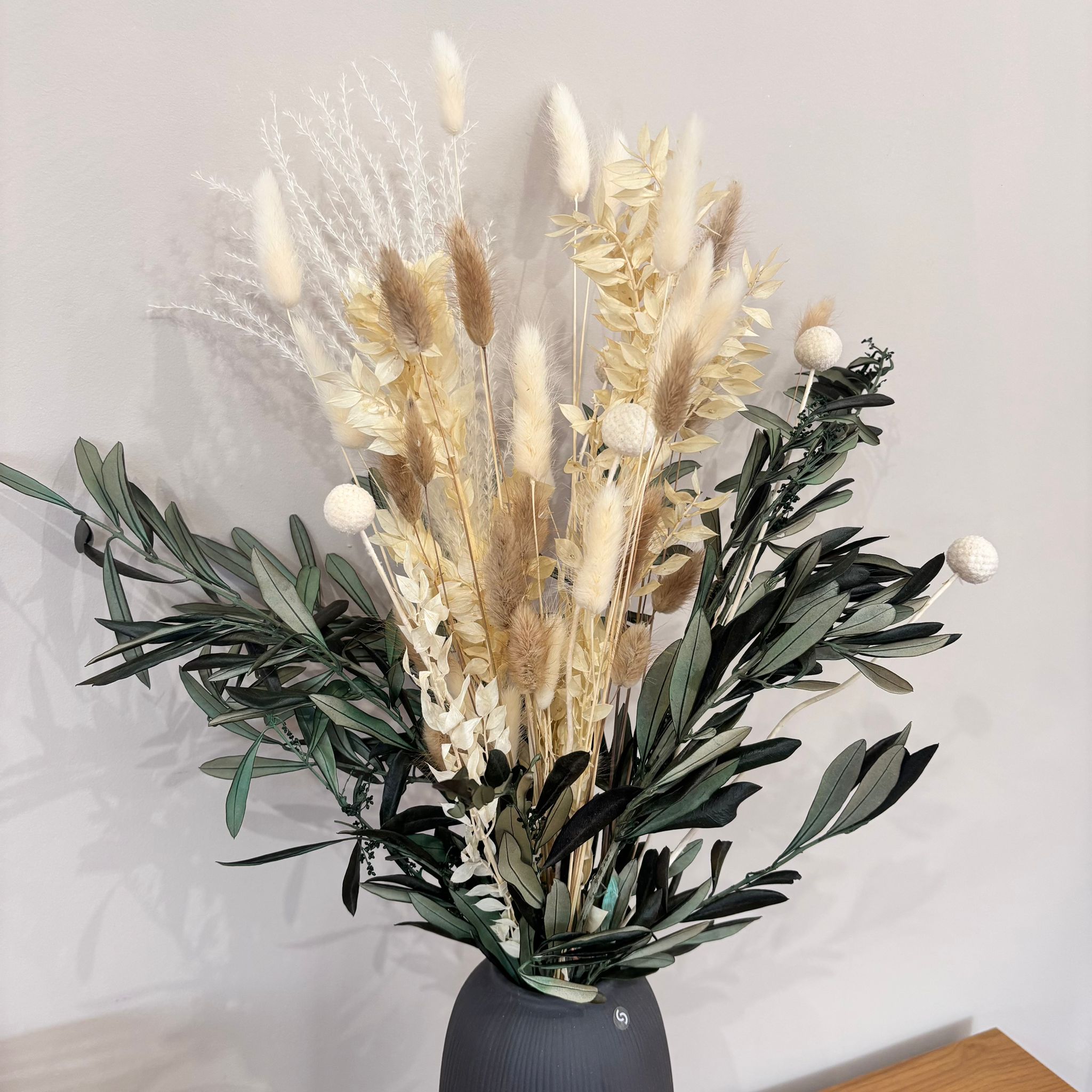 Trockenblumenstrauß Olive beige - Outlet