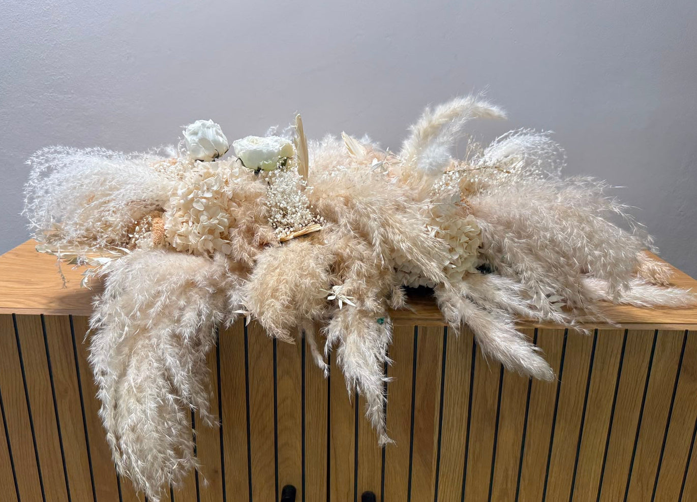 Trockenblumengesteck Tisch Boho XXL creme - OUTLET