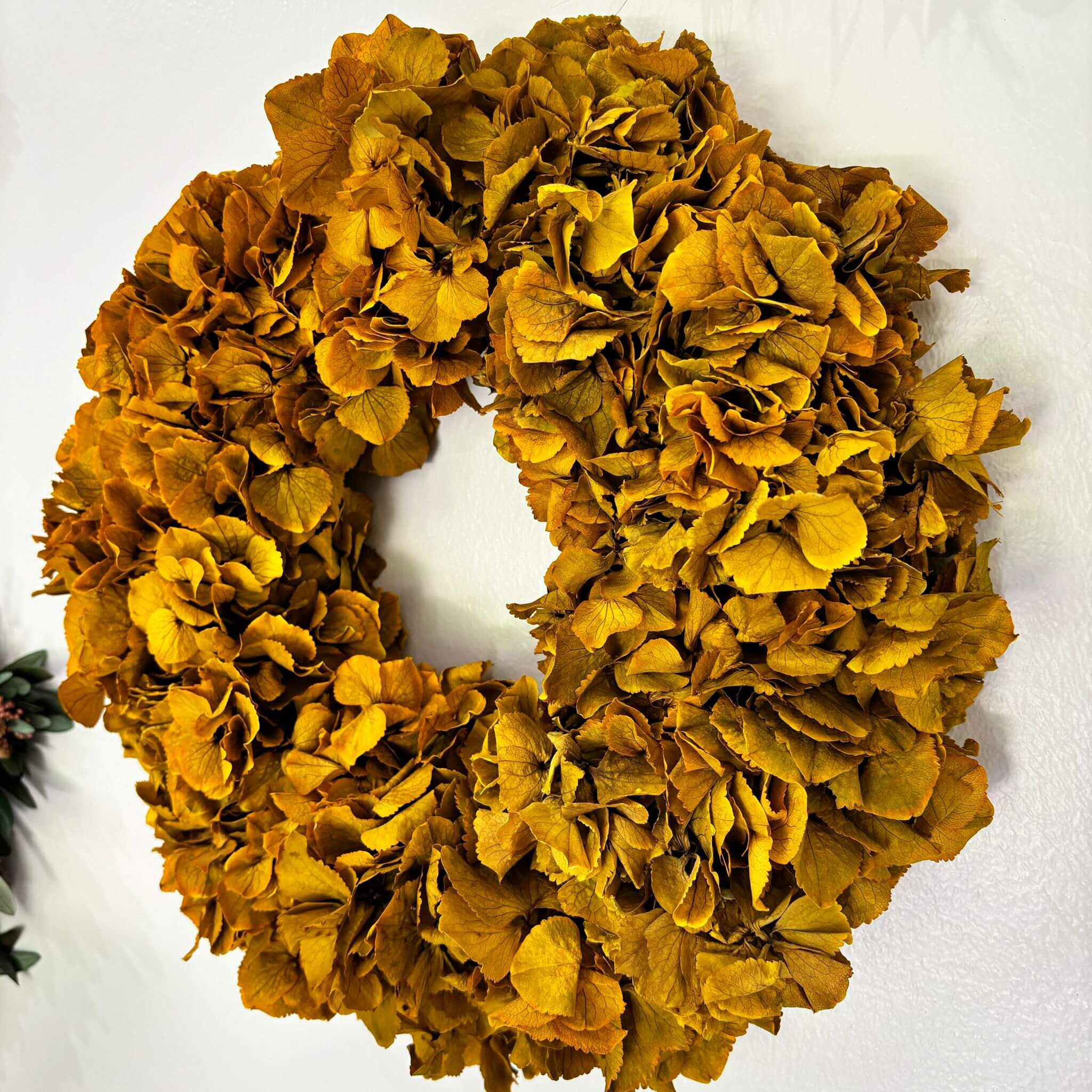 Hydrangea all over: Puristic dried flower wreath for every room