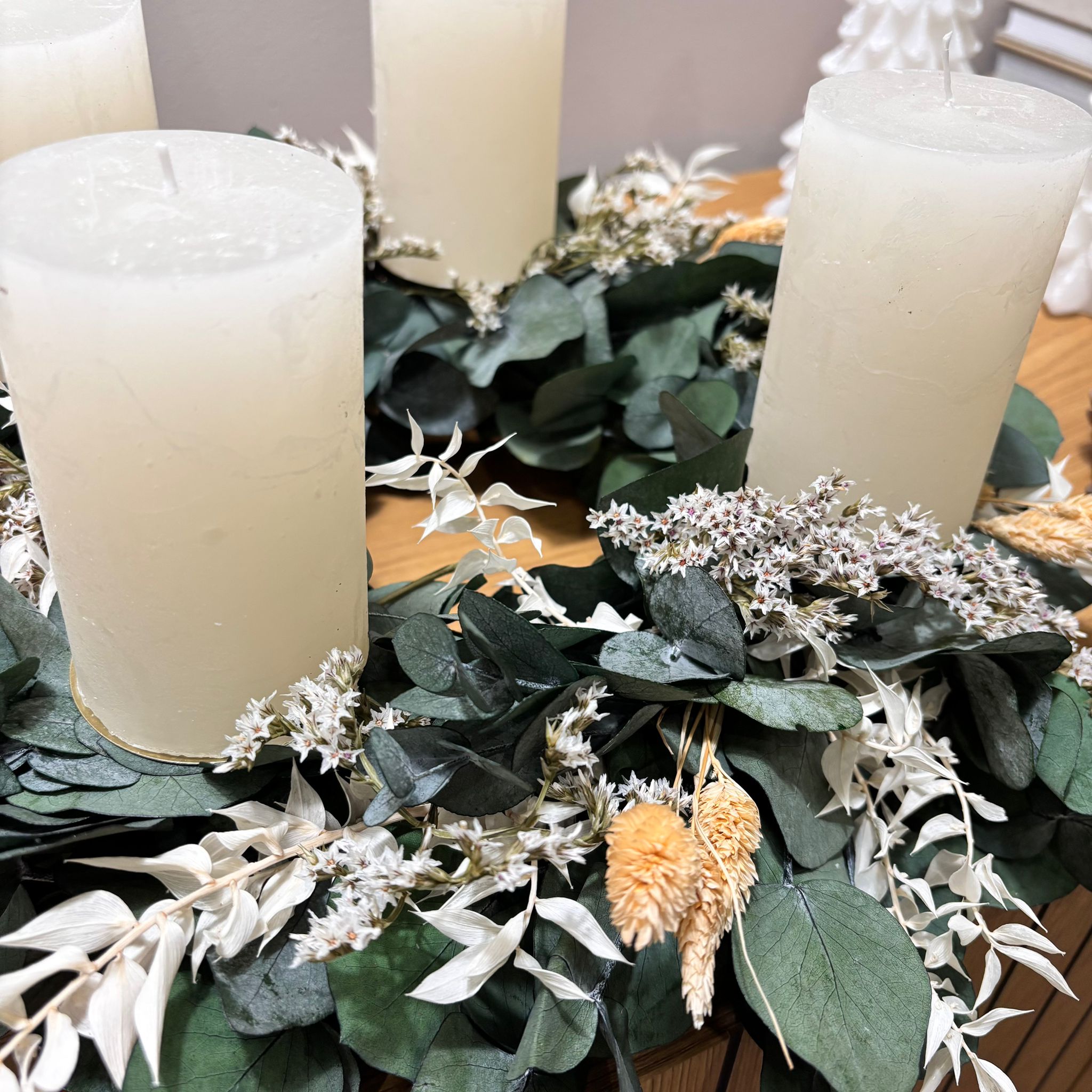 Adventskranz Trockenblumen "Eukalyptus Mix"