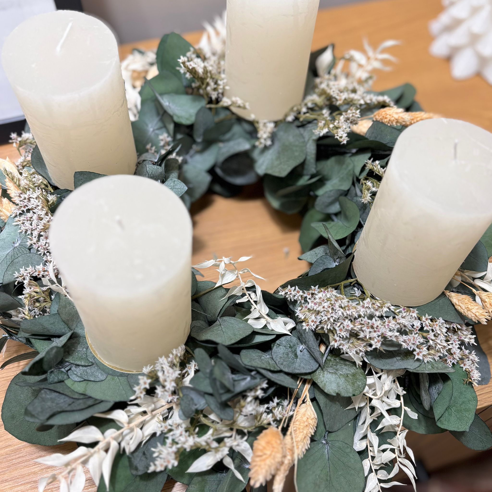 Adventskranz Trockenblumen "Eukalyptus Mix"