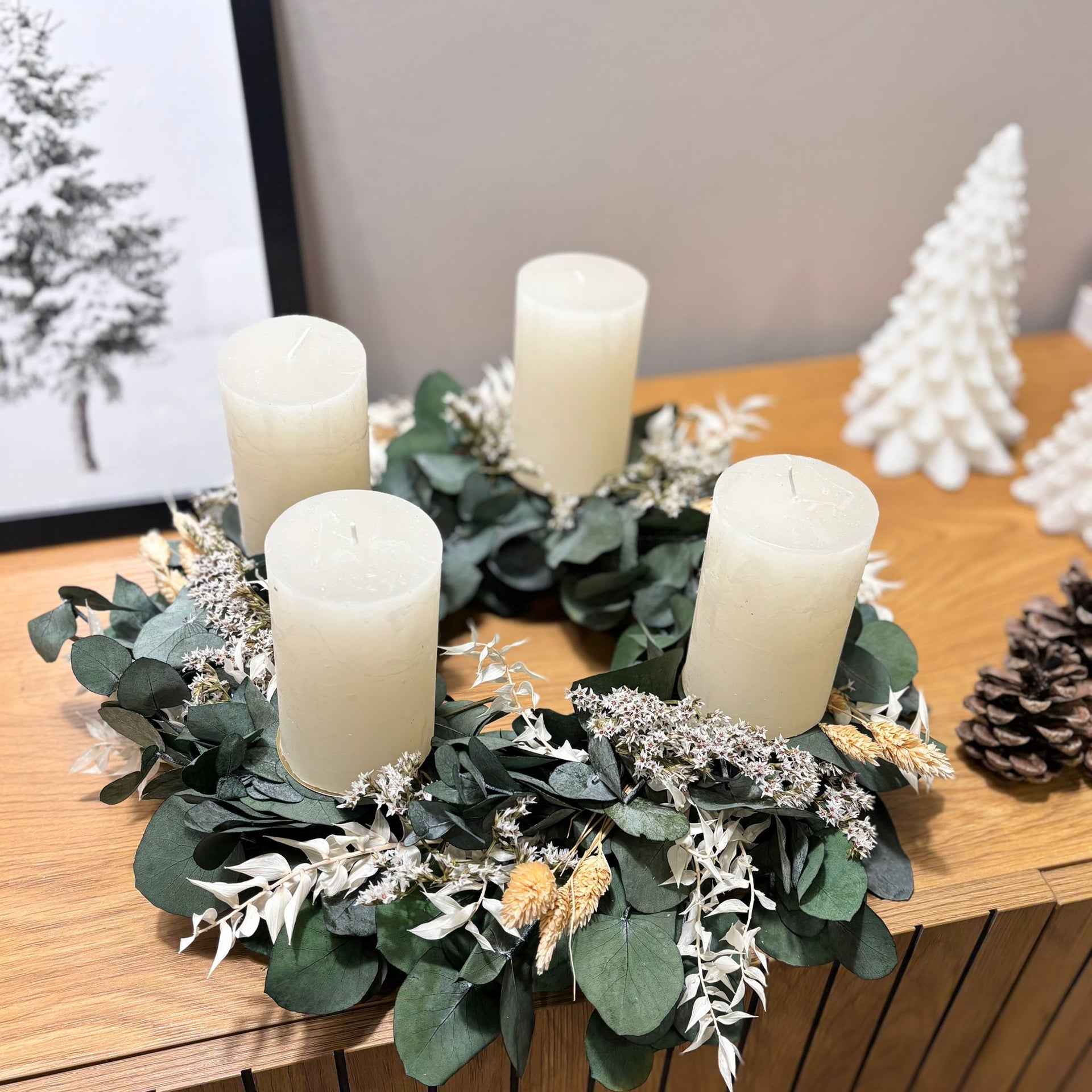 Adventskranz Trockenblumen 