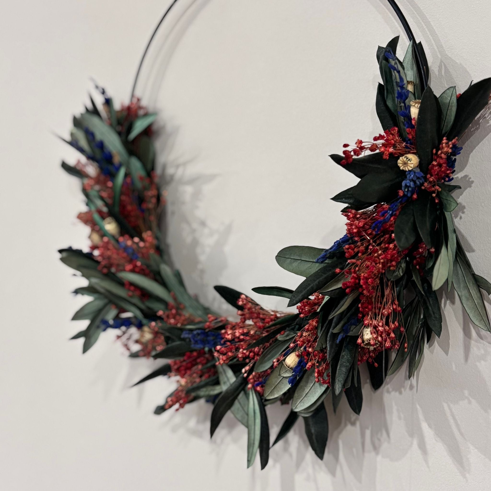 Trockenblumenkranz Olive Lavendel Mix