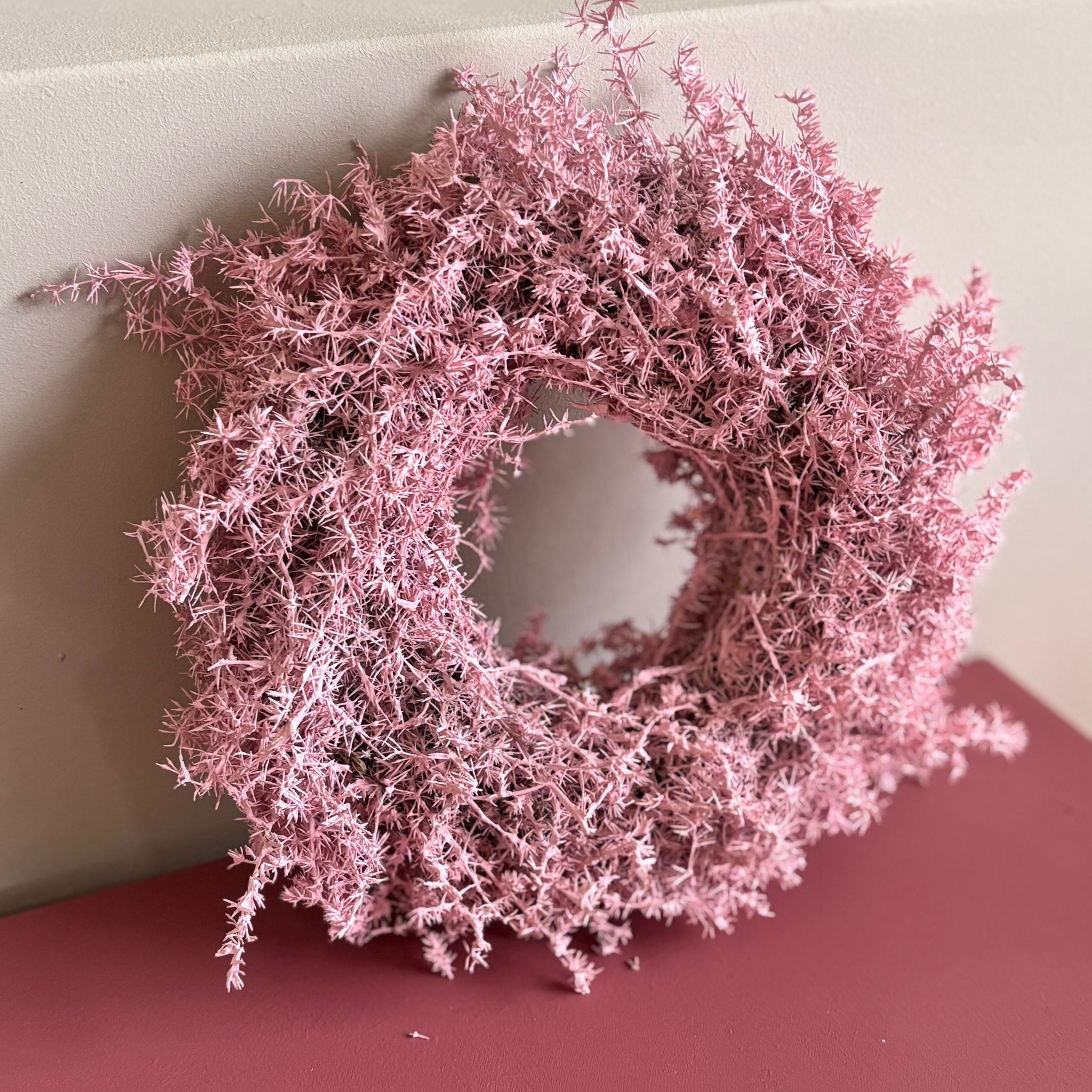 Asparaguskranz in Rosa - Spargelkraut