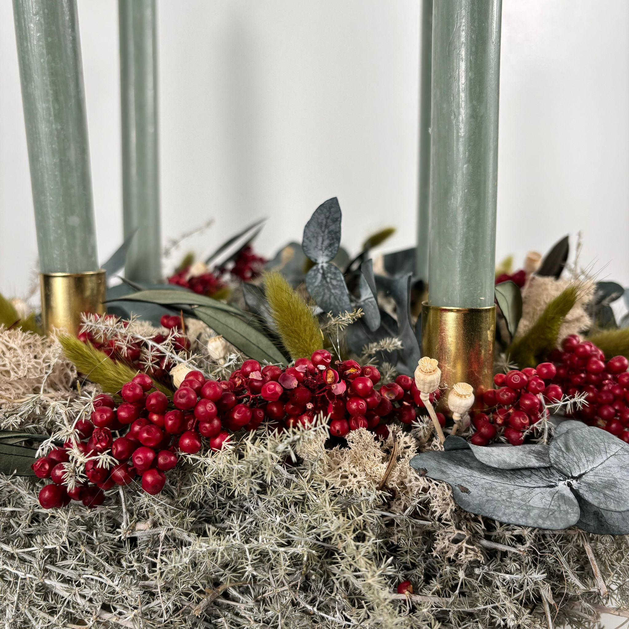 Advent wreath Asparagus gray classic