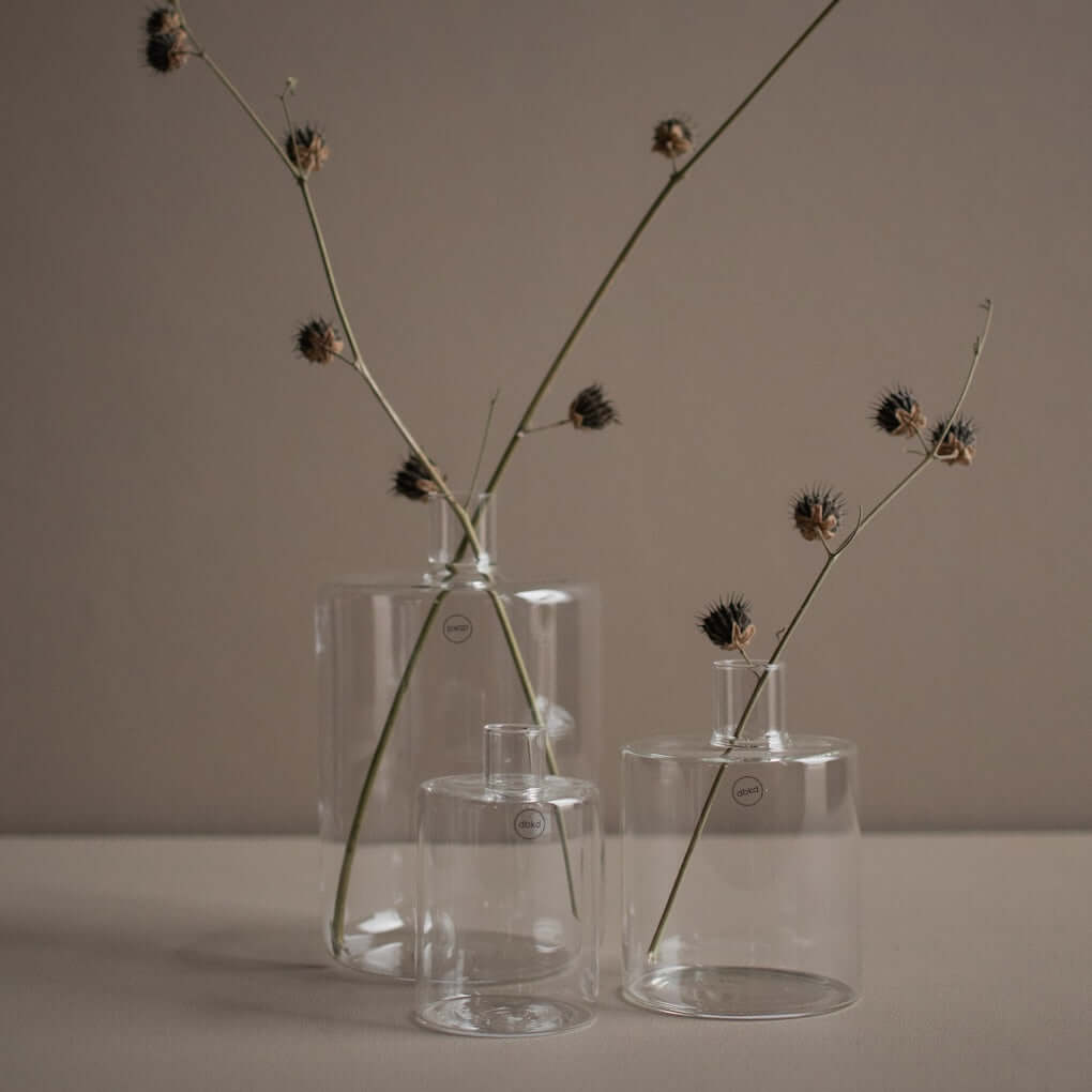 dbkd Pipe Vase Glas - die perfekte Vase für kleine Sträuße - Lykke&You GmbH